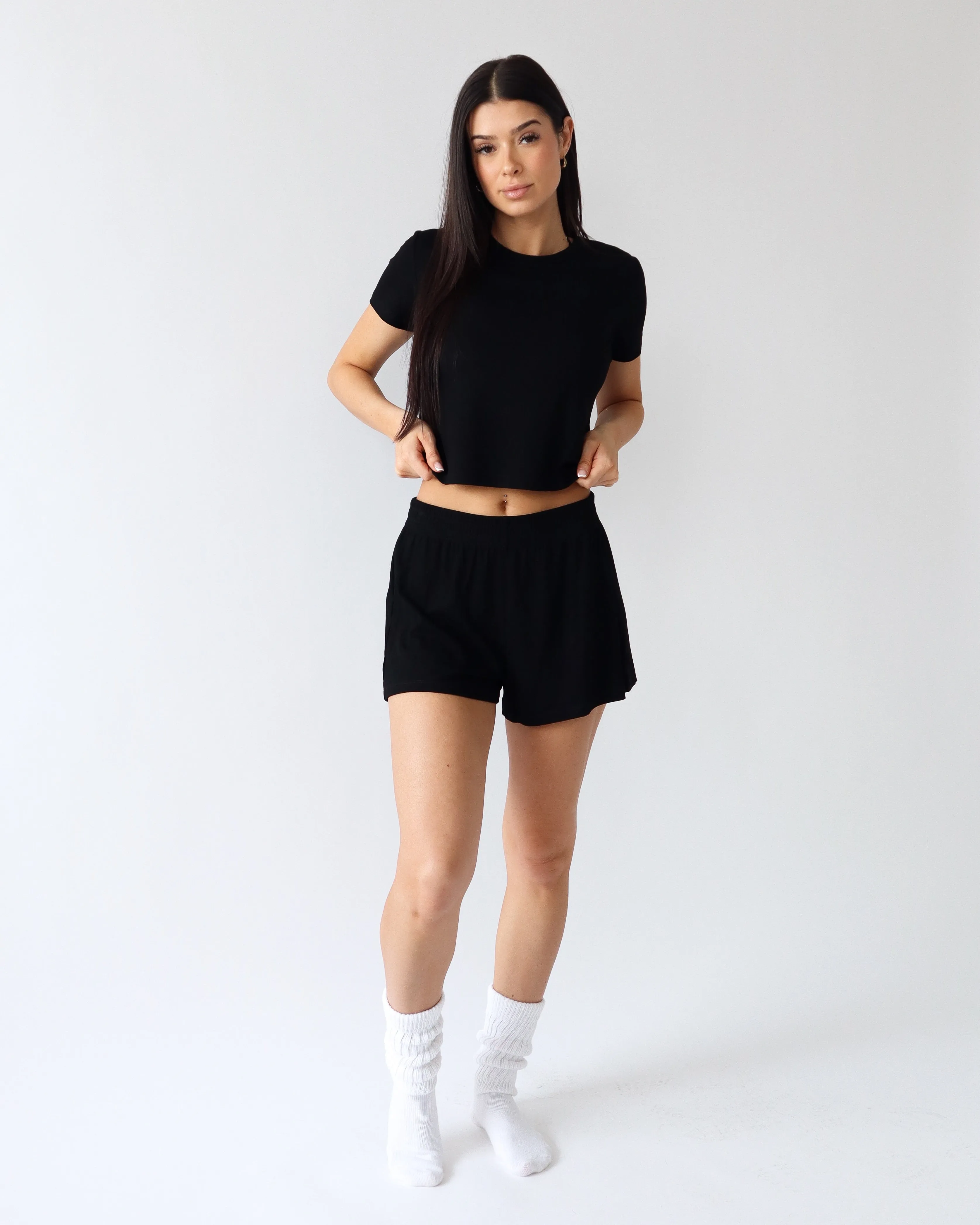 Luxe Lounge Shorts - Black sold by First Health Apparel product image thumbnail 3