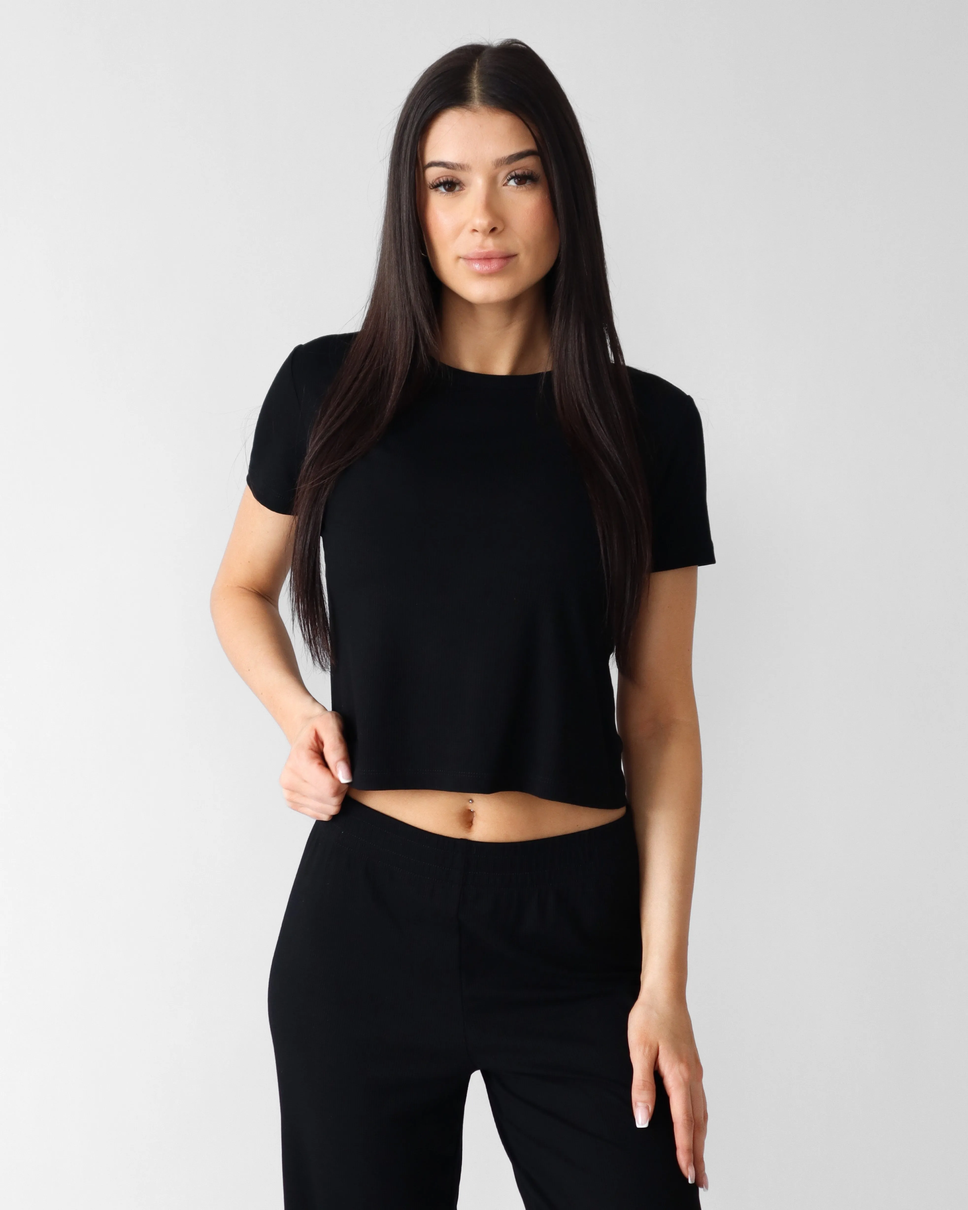 Luxe Lounge T-Shirt - Black sold by First Health Apparel product image thumbnail 5