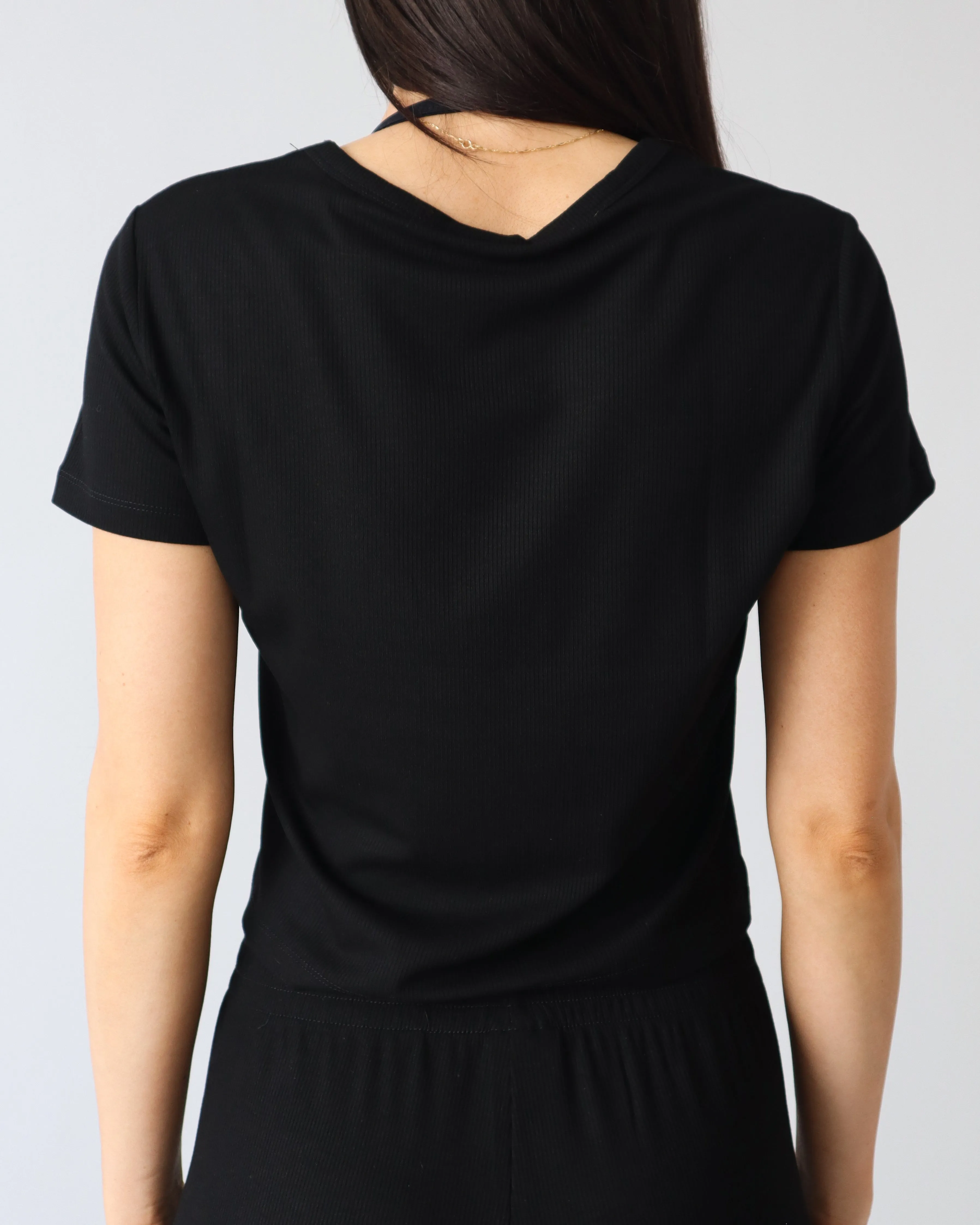 Luxe Lounge T-Shirt - Black sold by First Health Apparel product image thumbnail 4