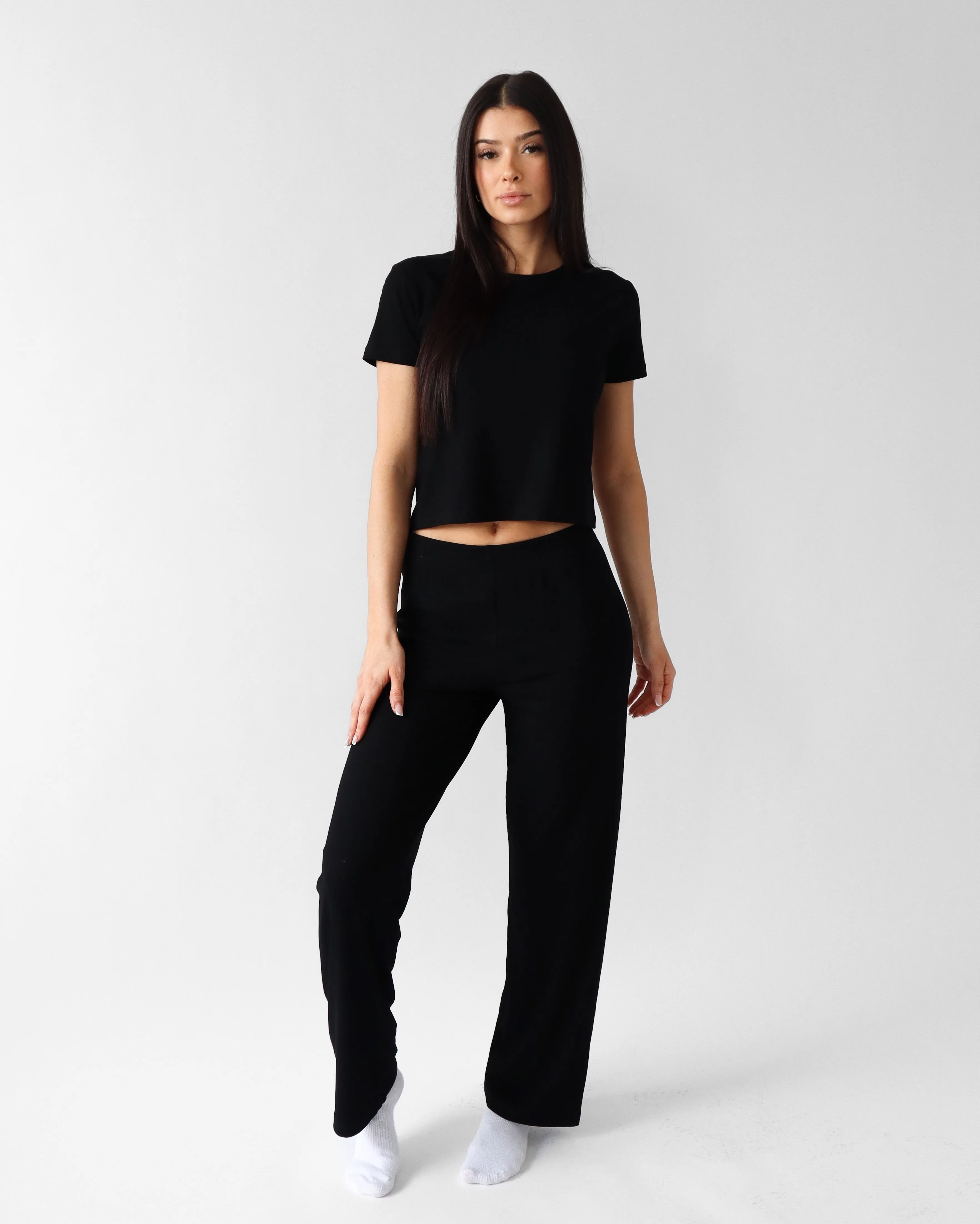 Luxe Lounge T-Shirt - Black sold by First Health Apparel product image thumbnail 3