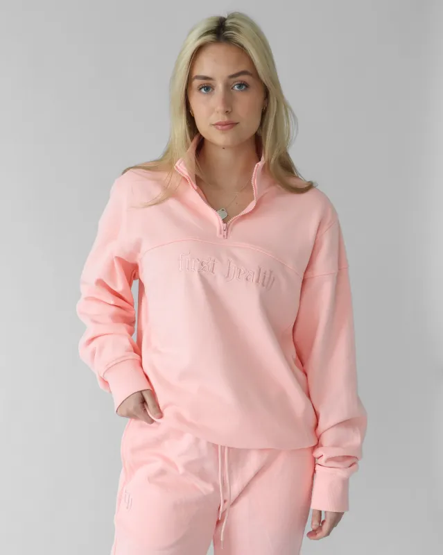 Essential Quarter Zip - Blush sold by First Health Apparel