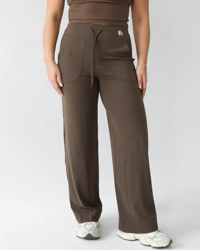Effortless Wide-Leg Pants 30” - Espresso sold by First Health Apparel