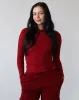 Essential Ribbed Longsleeve - Ruby sold by First Health Apparel