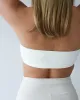 Essential Ribbed Bandeau Sports Bra - White sold by First Health Apparel