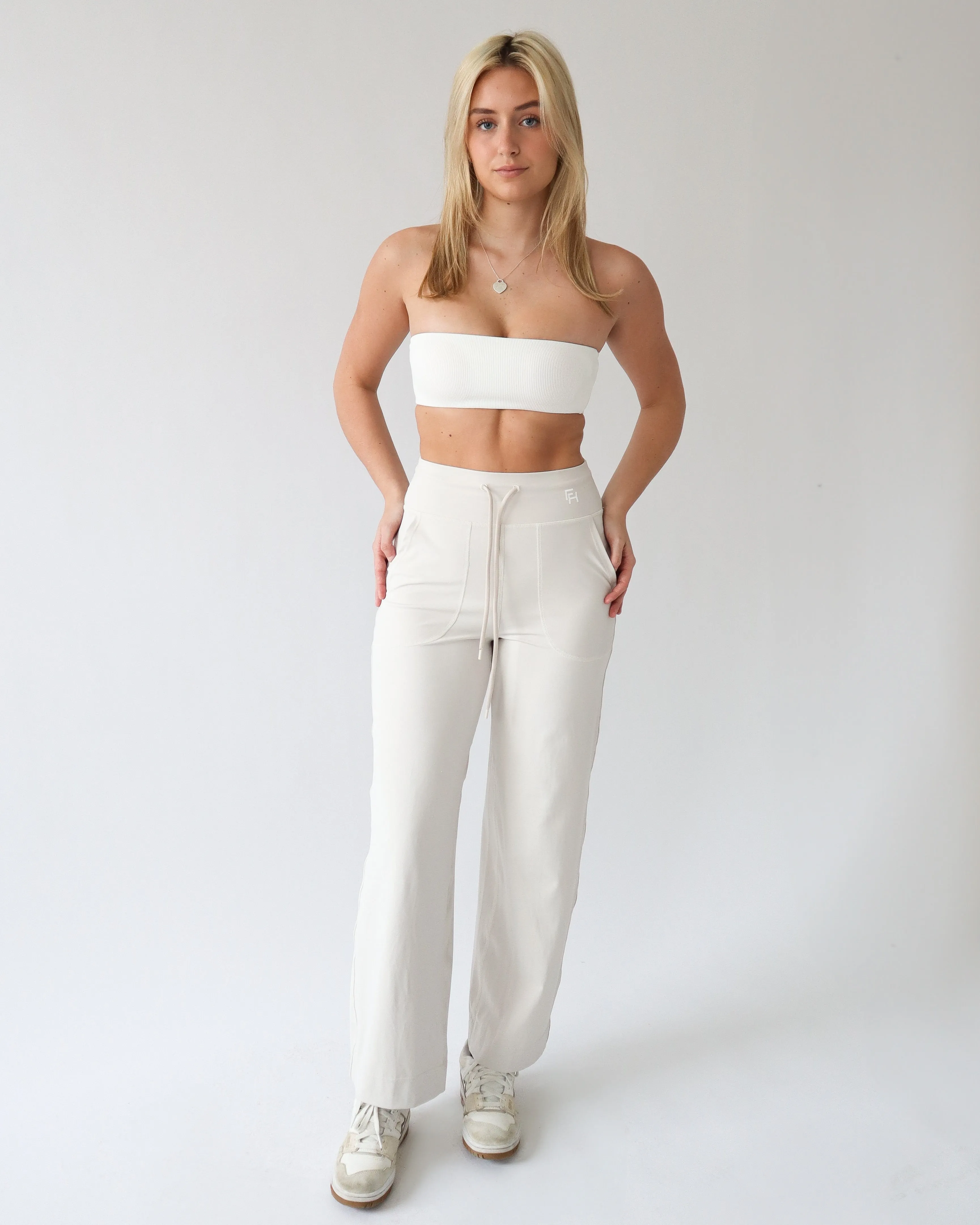 Essential Ribbed Bandeau Sports Bra - White sold by First Health Apparel product image thumbnail 3