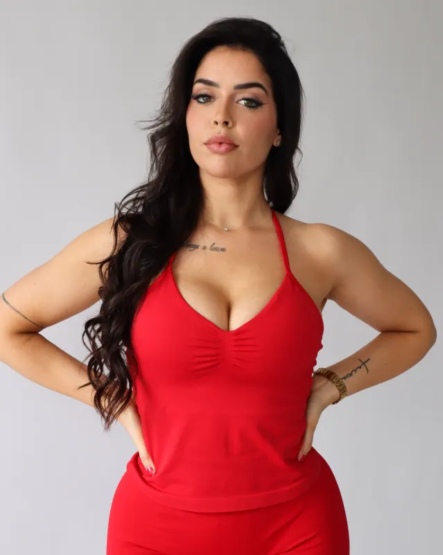 Ascend Halter Tank Top - Strawberry sold by First Health Apparel