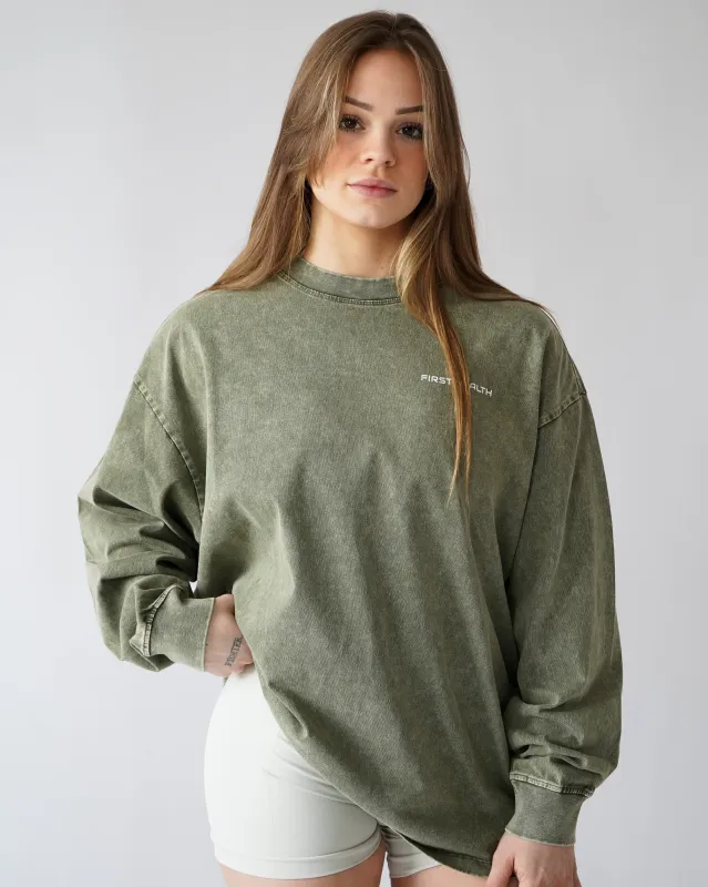 Lifting Club Long Sleeve - Olive sold by First Health Apparel