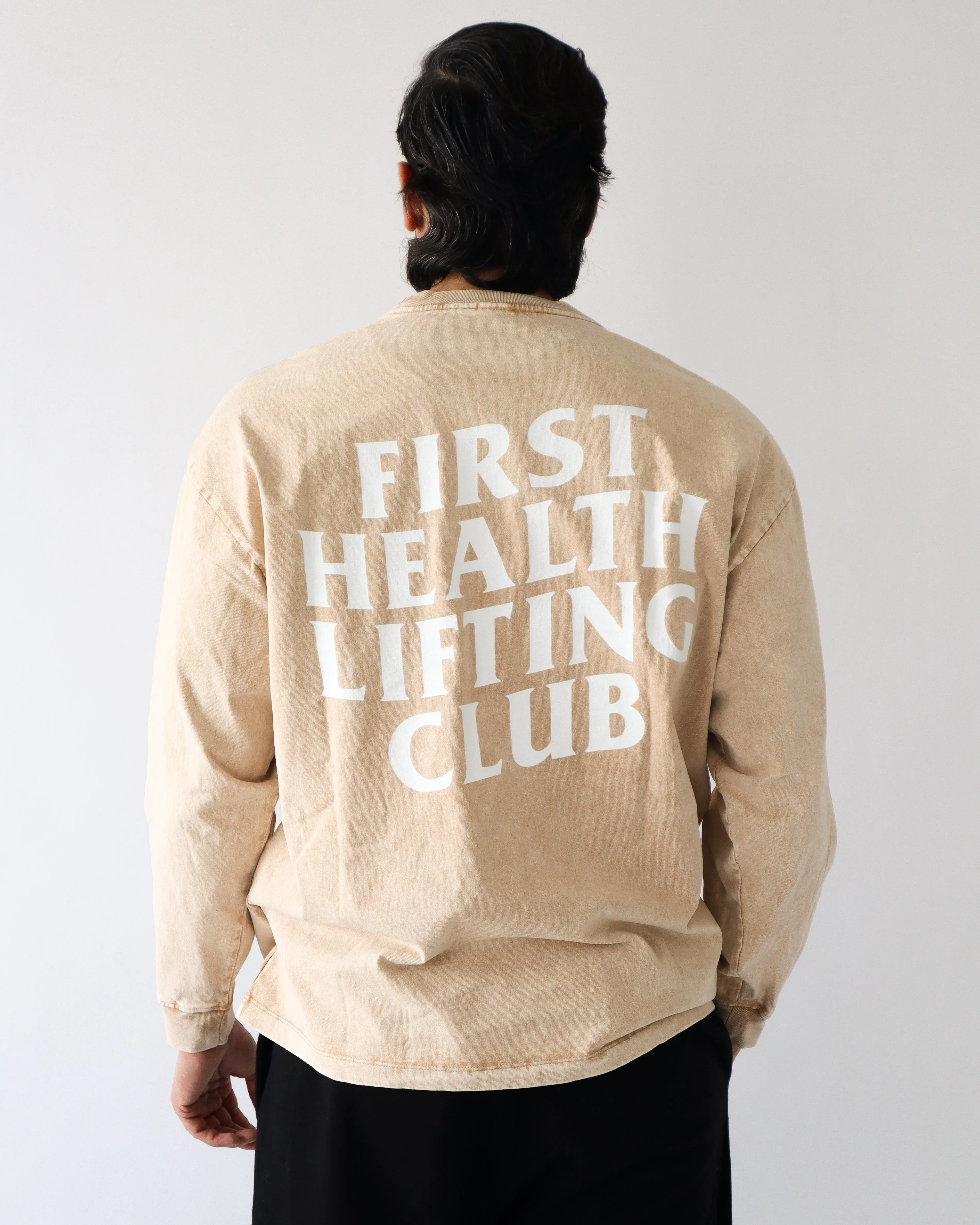 Lifting Club Long Sleeve - Sand sold by First Health Apparel