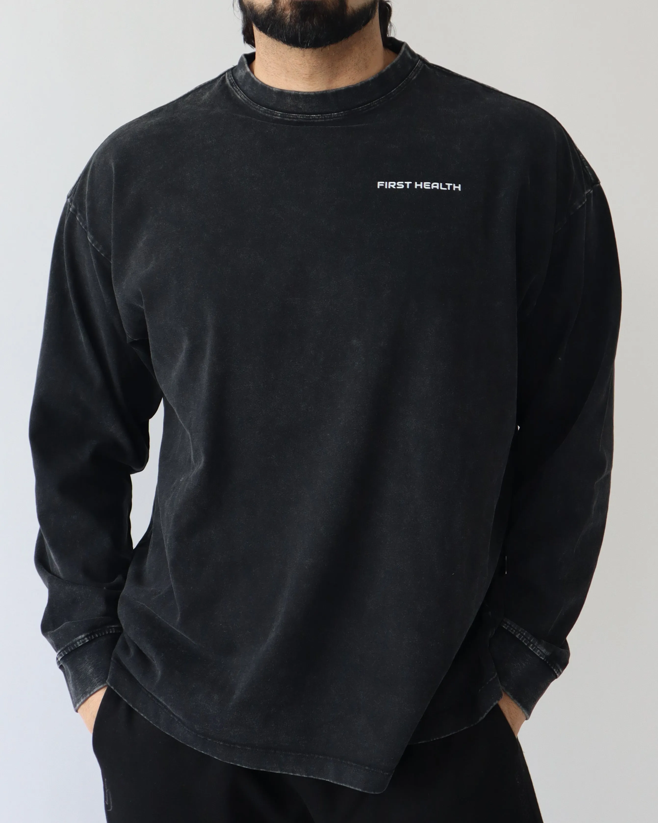 Lifting Club Long Sleeve - Charcoal sold by First Health Apparel product image thumbnail 2
