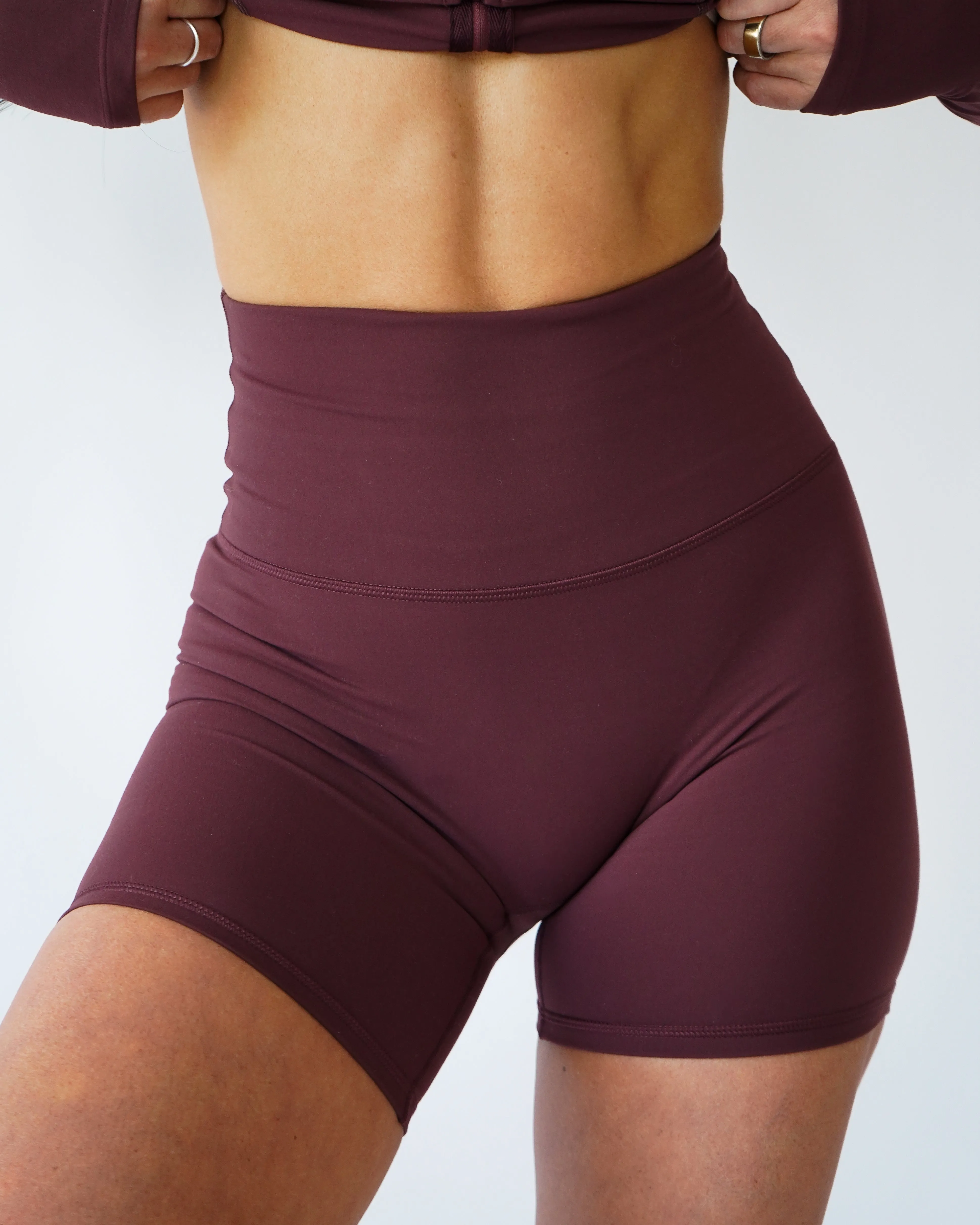 Butter High Rise Shorts 5.5" - Wine sold by First Health Apparel product image thumbnail 2