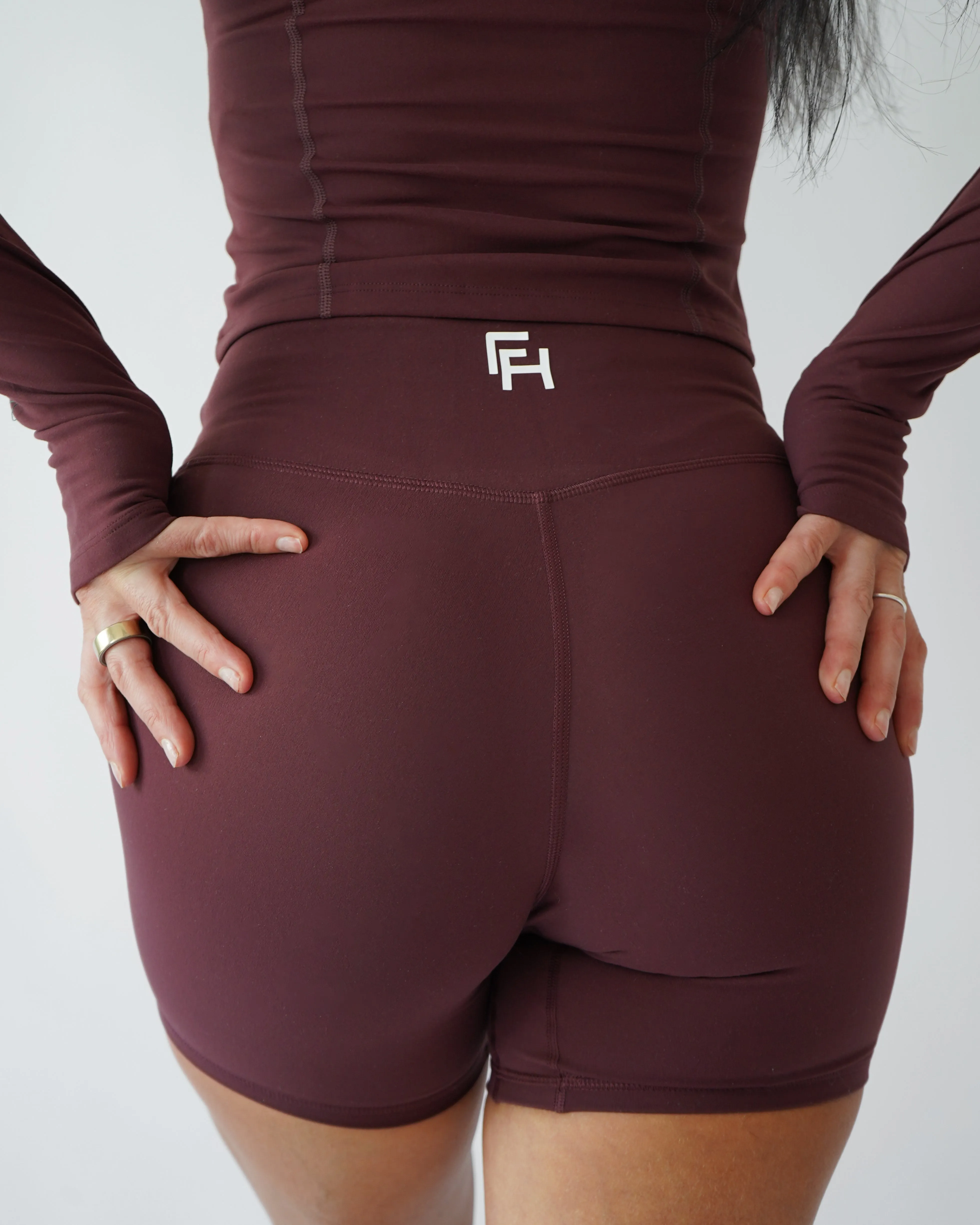 Butter High Rise Shorts 5.5" - Wine sold by First Health Apparel product image thumbnail 4