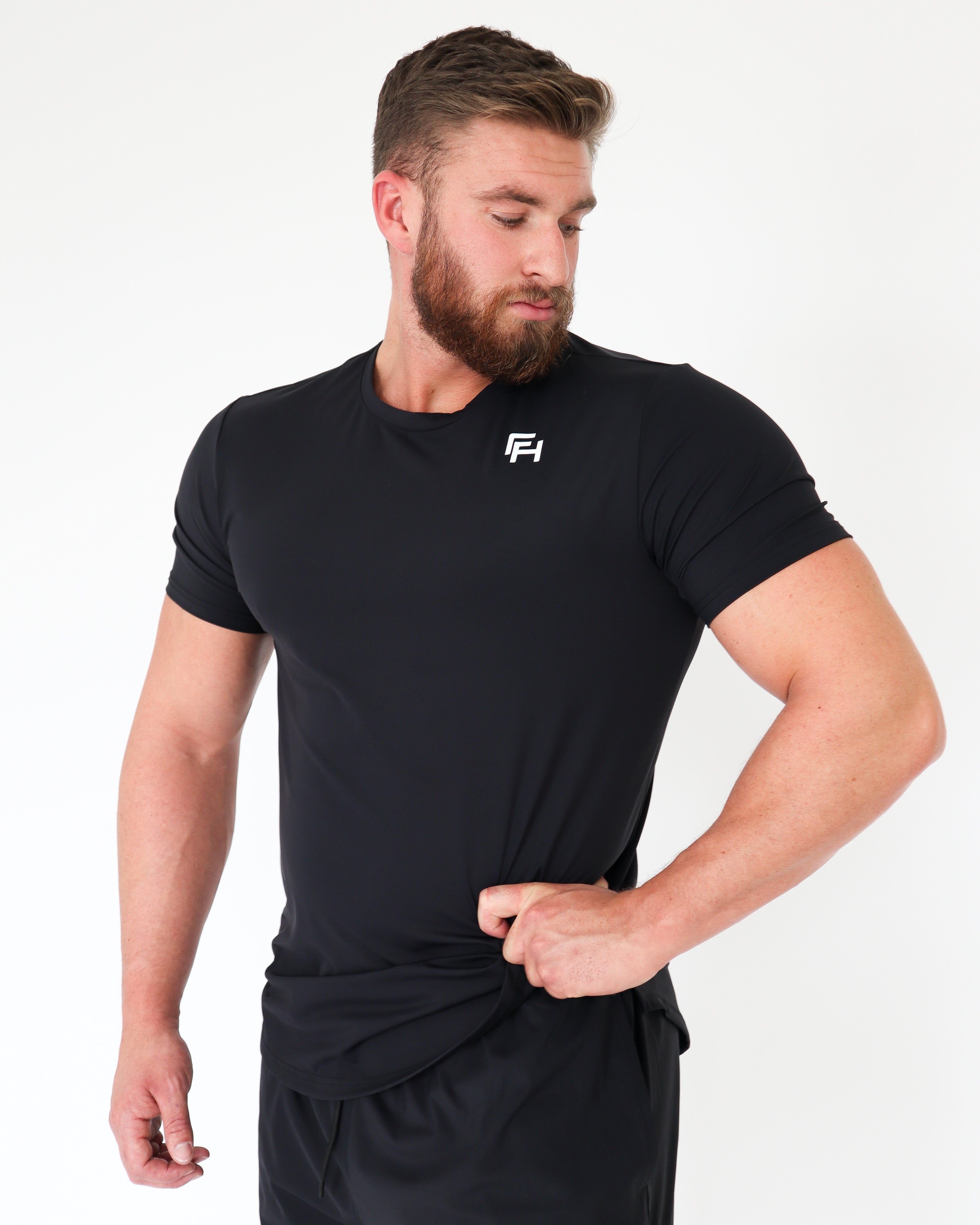PERFORMANCE T-SHIRT - Black sold by First Health Apparel product image thumbnail 3