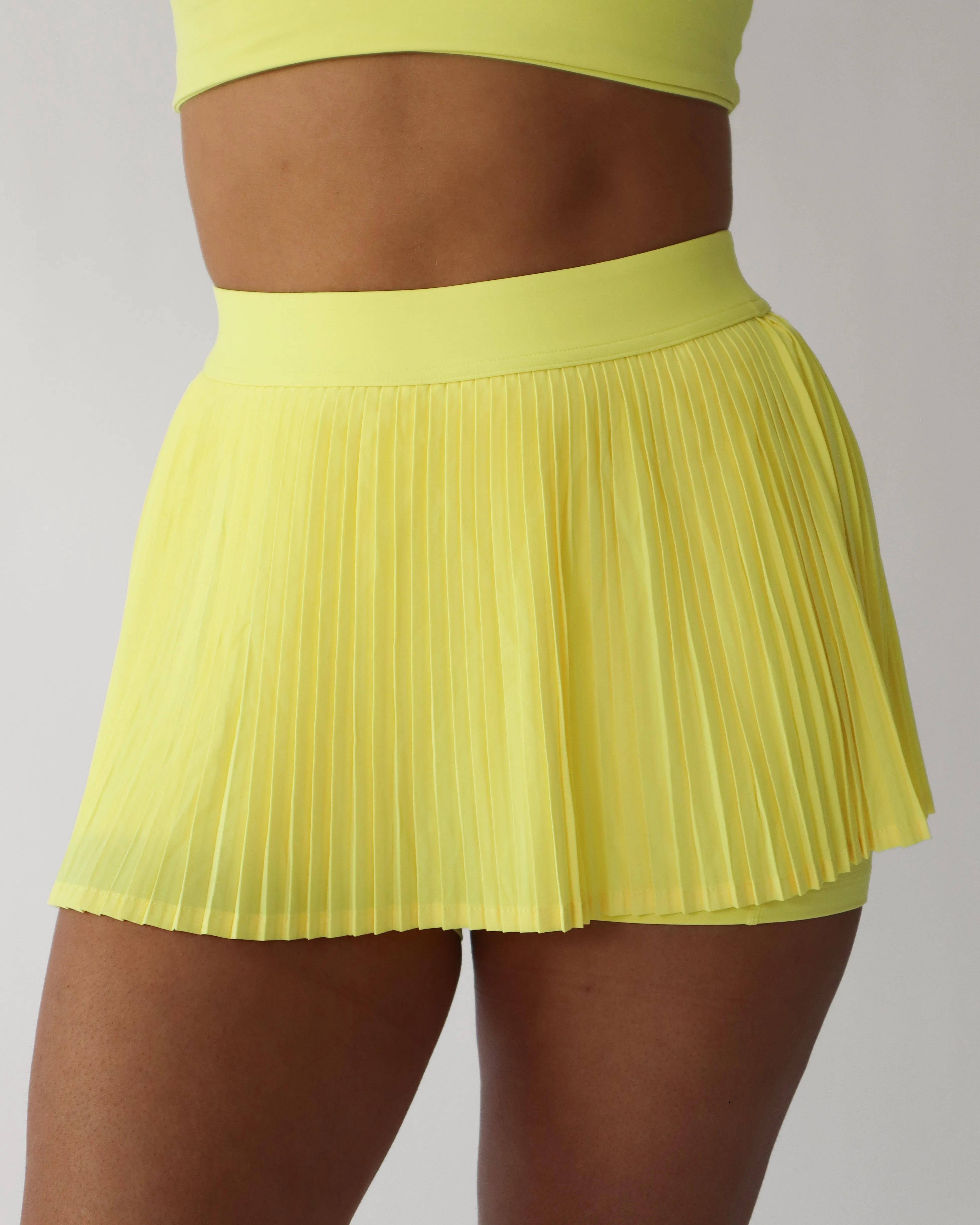 Pleated Mini Skort - Lemon sold by First Health Apparel product image thumbnail 3