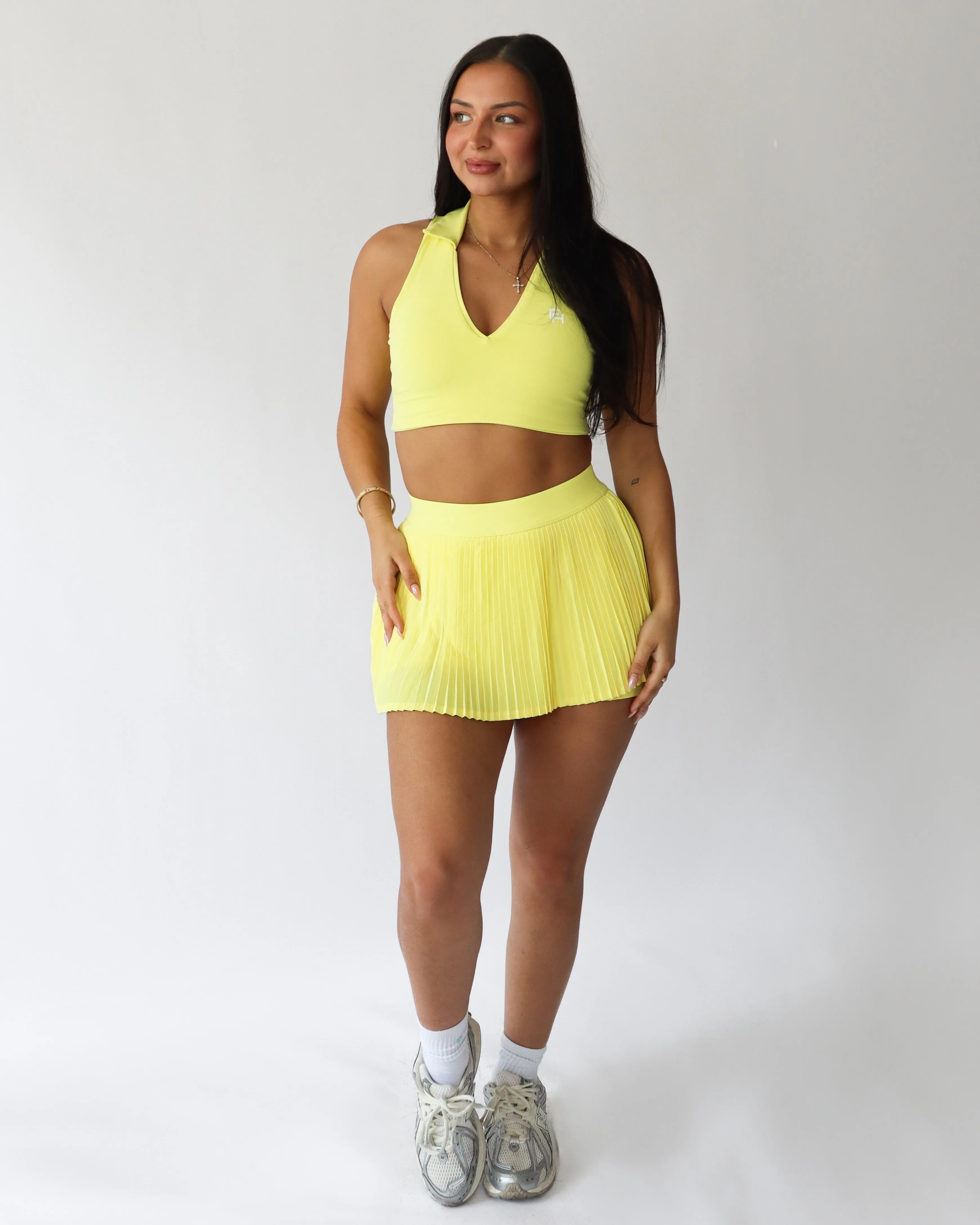 Pleated Mini Skort - Lemon sold by First Health Apparel product image thumbnail 5