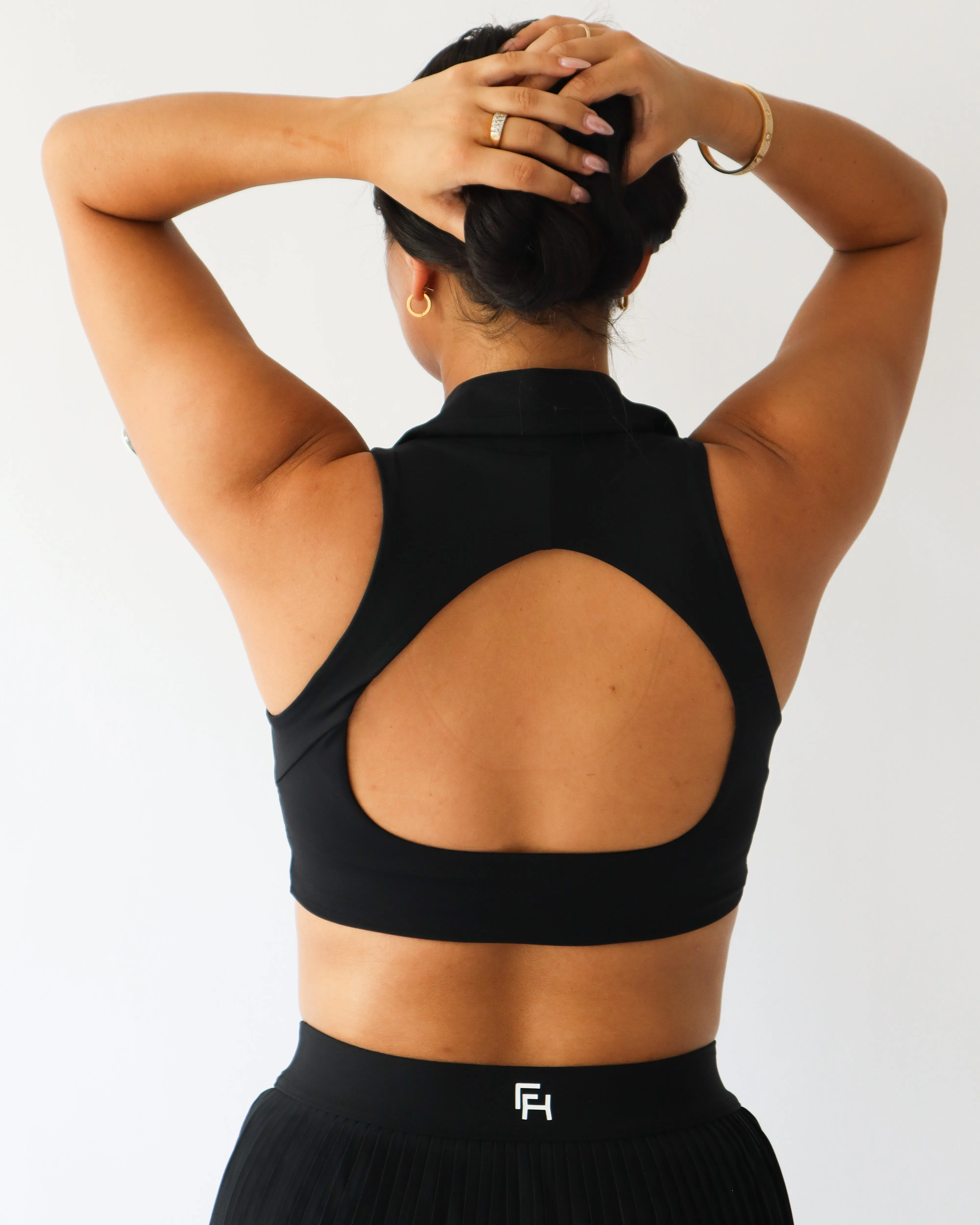 Cropped Polo Tank - Black sold by First Health Apparel product image thumbnail 3
