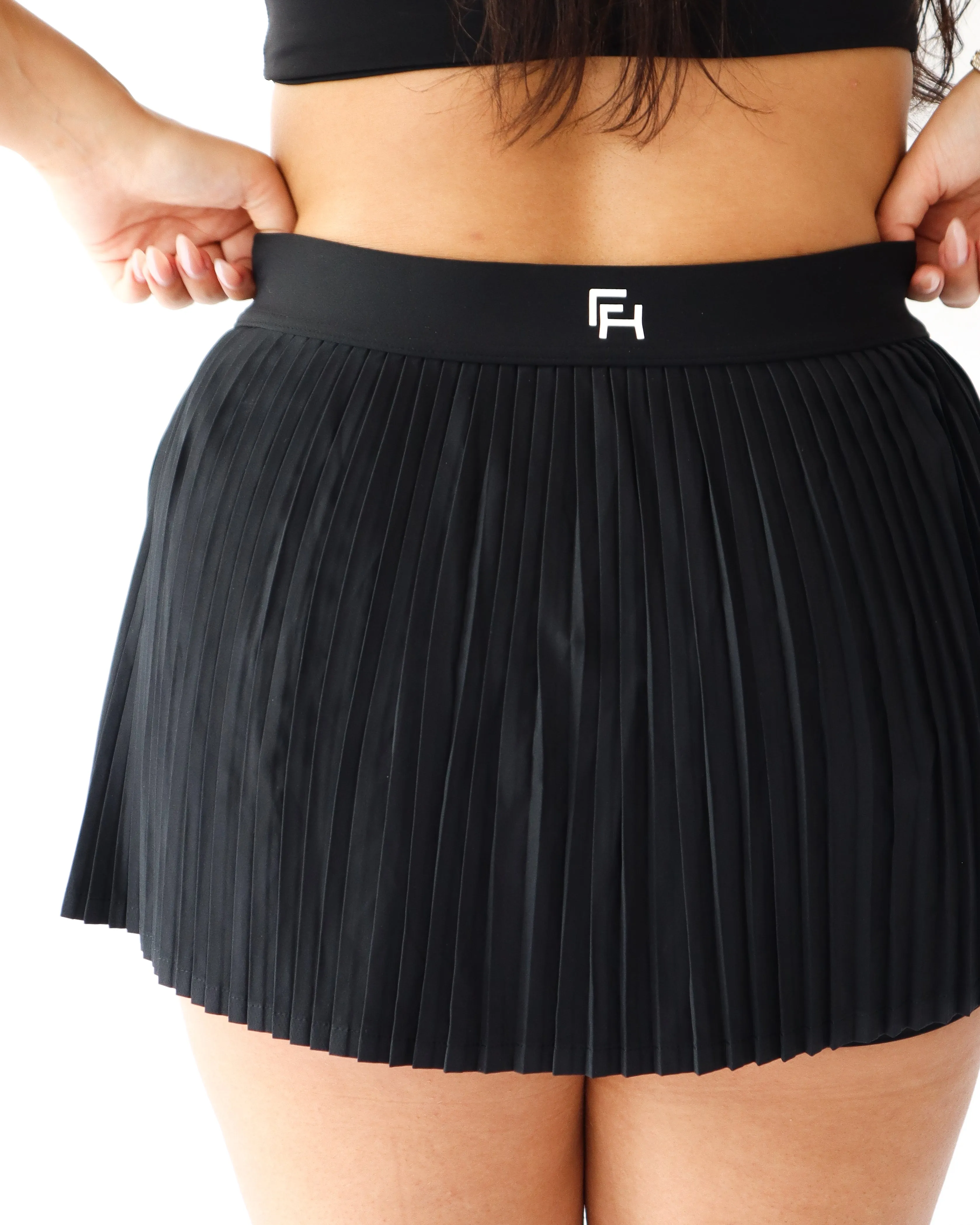 Pleated Mini Skort - Black sold by First Health Apparel product image thumbnail 4