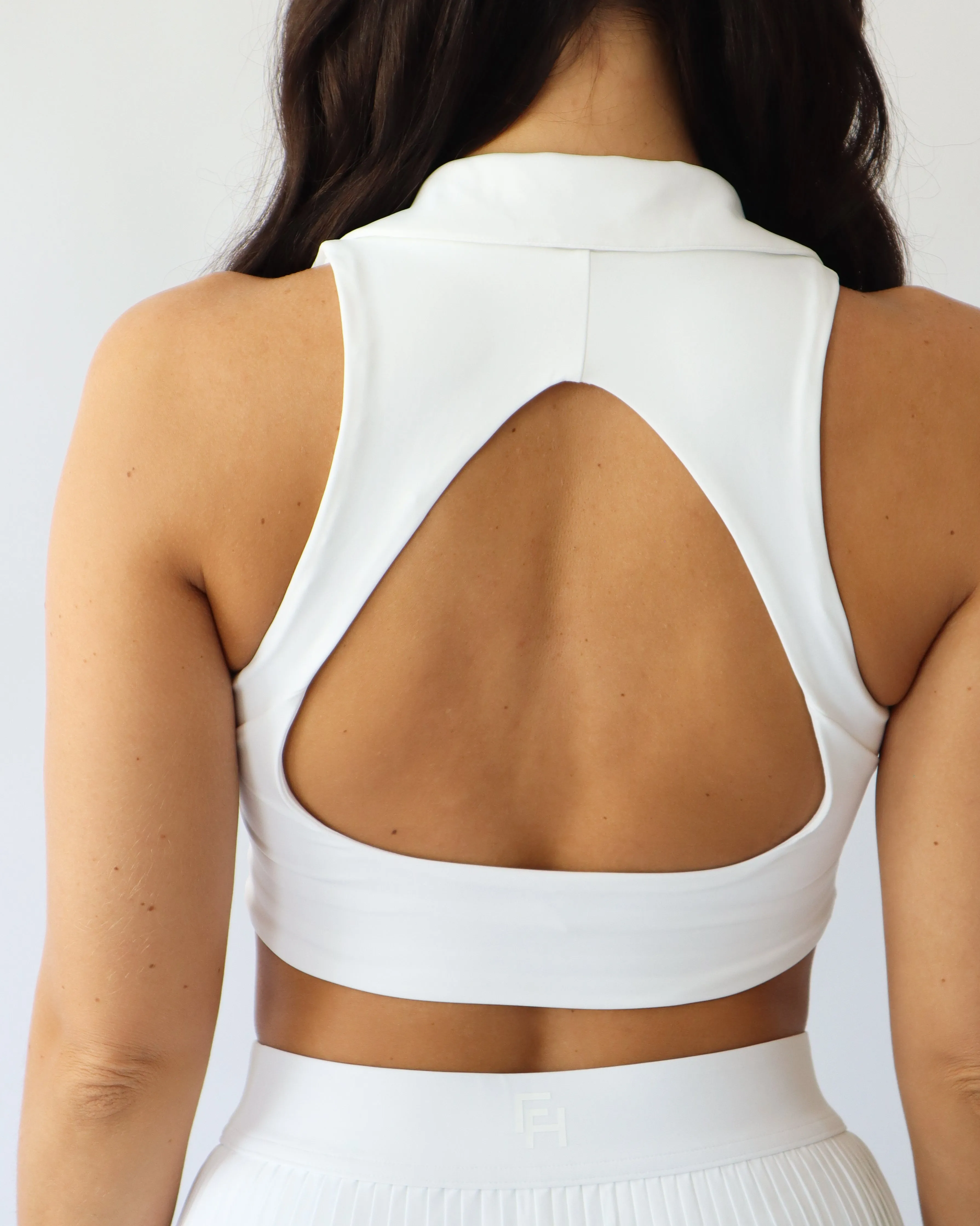 Cropped Polo Tank - White sold by First Health Apparel product image thumbnail 5