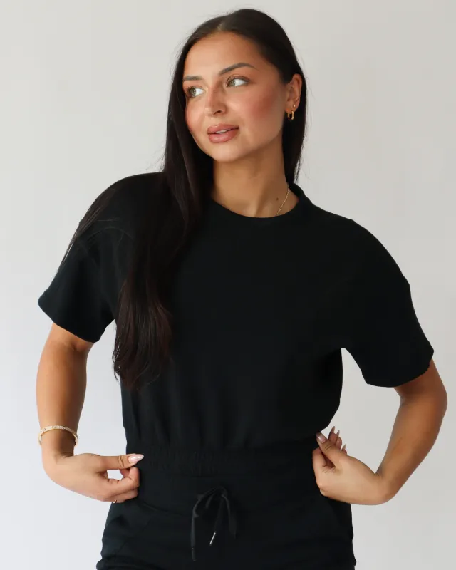 Lounge Cinched T-Shirt - Black sold by First Health Apparel