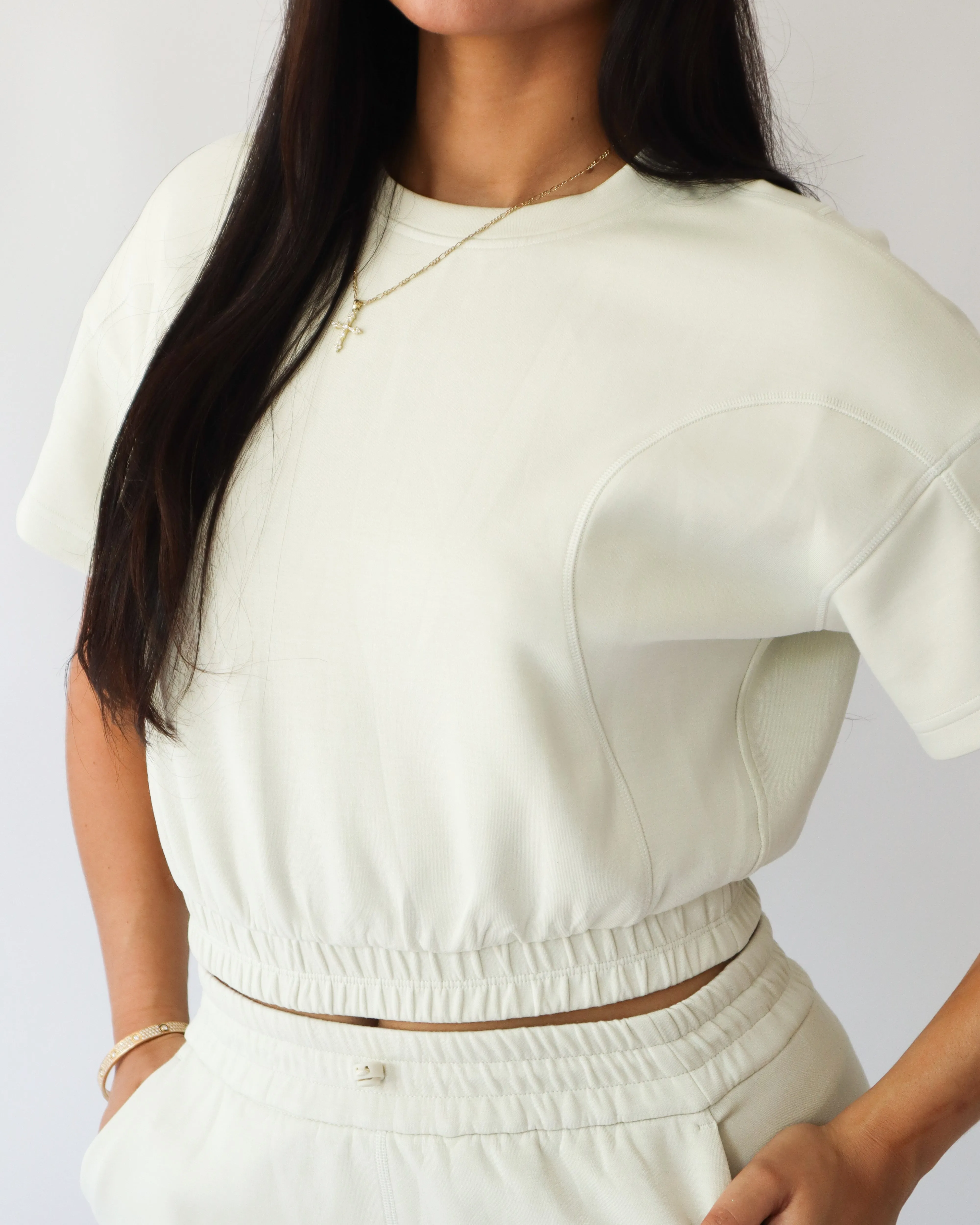 Lounge Cinched T-Shirt - Cream sold by First Health Apparel product image thumbnail 5