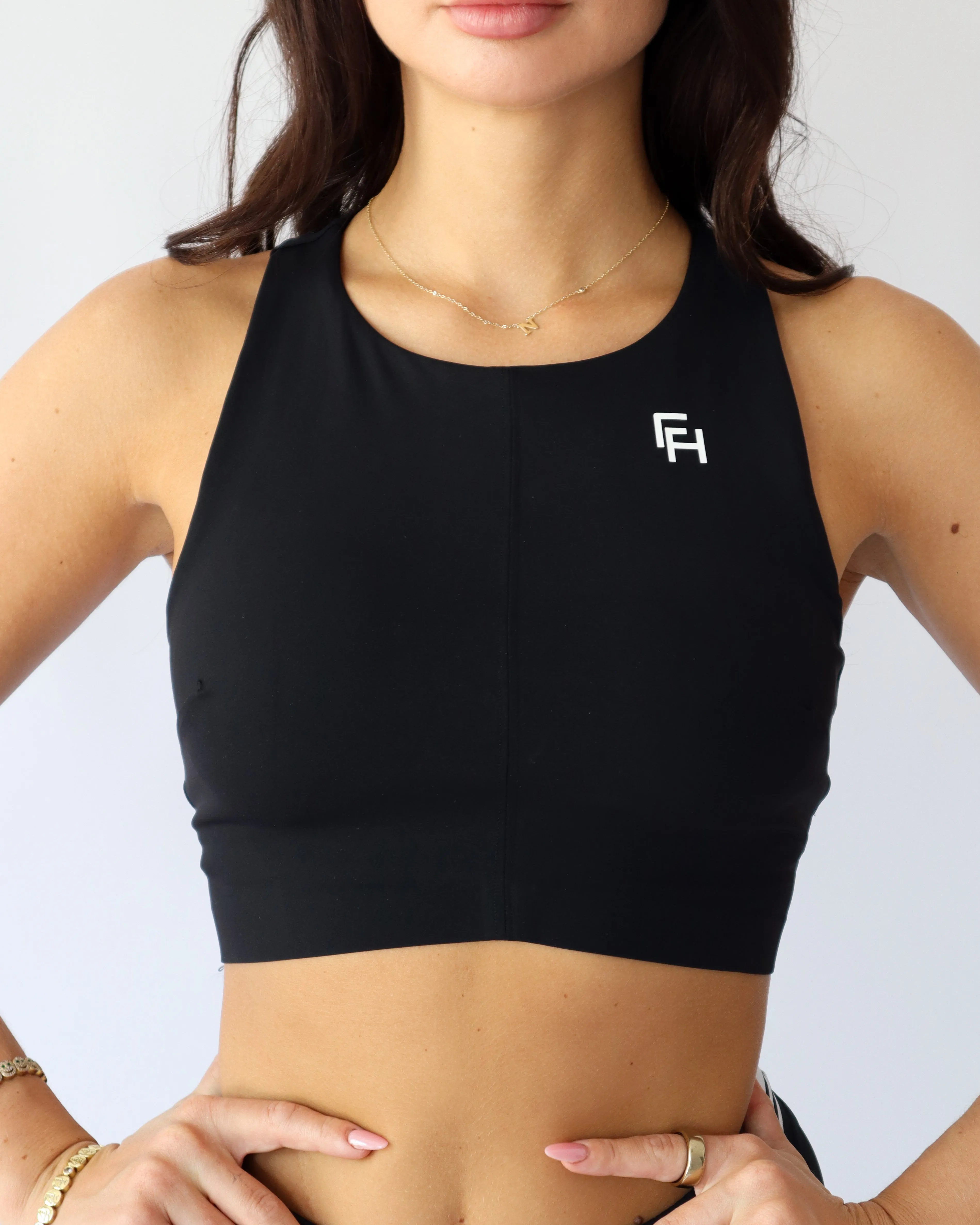 Tennis High Neck Sports Bra - Black sold by First Health Apparel product image thumbnail 3