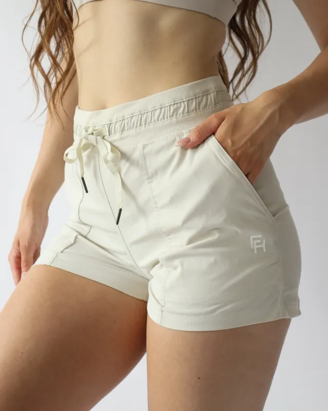 Training Shorts 4.5" - Cream sold by First Health Apparel