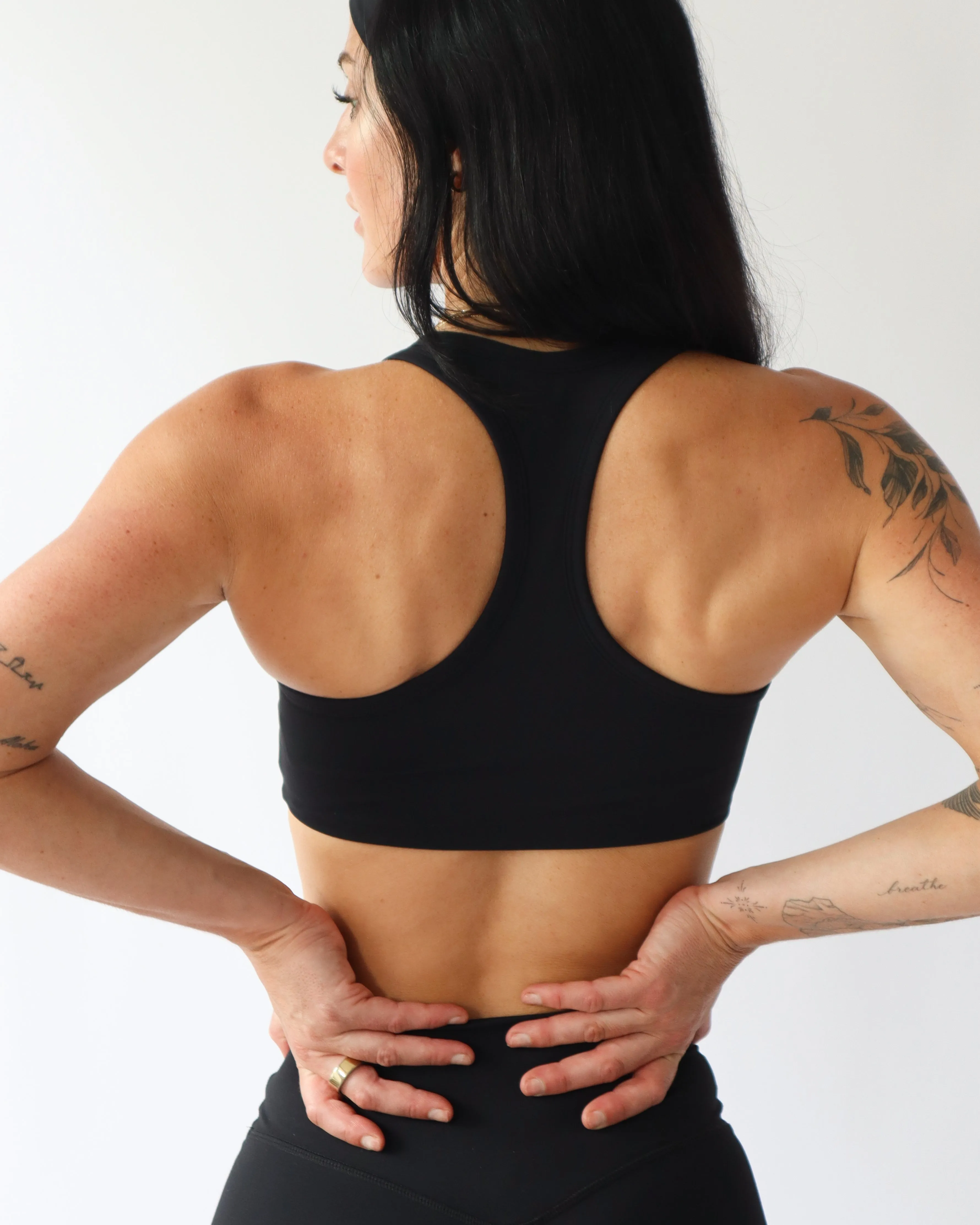 Flow High Neck Sports Bra - Black sold by First Health Apparel product image thumbnail 3