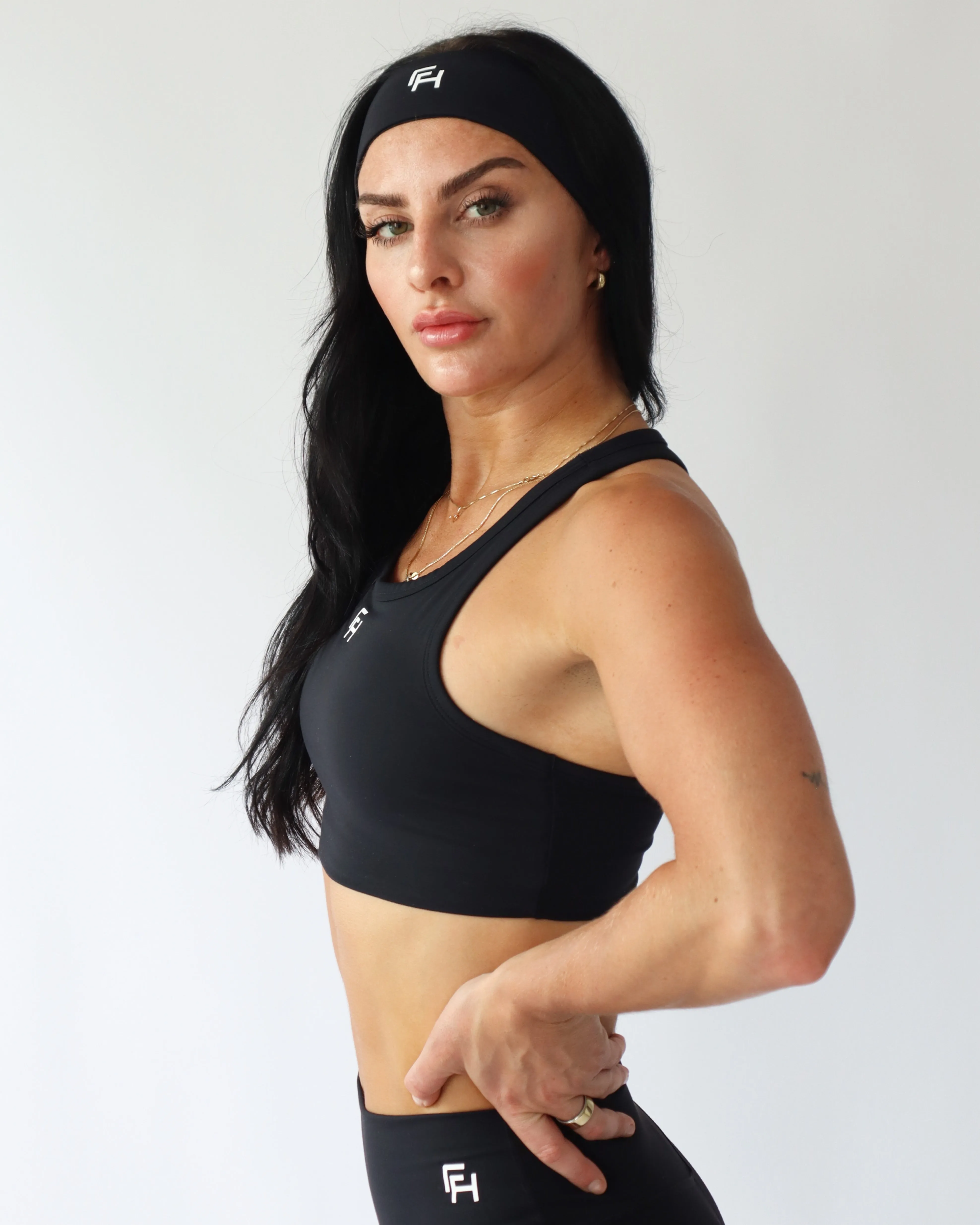 Flow High Neck Sports Bra - Black sold by First Health Apparel product image thumbnail 4