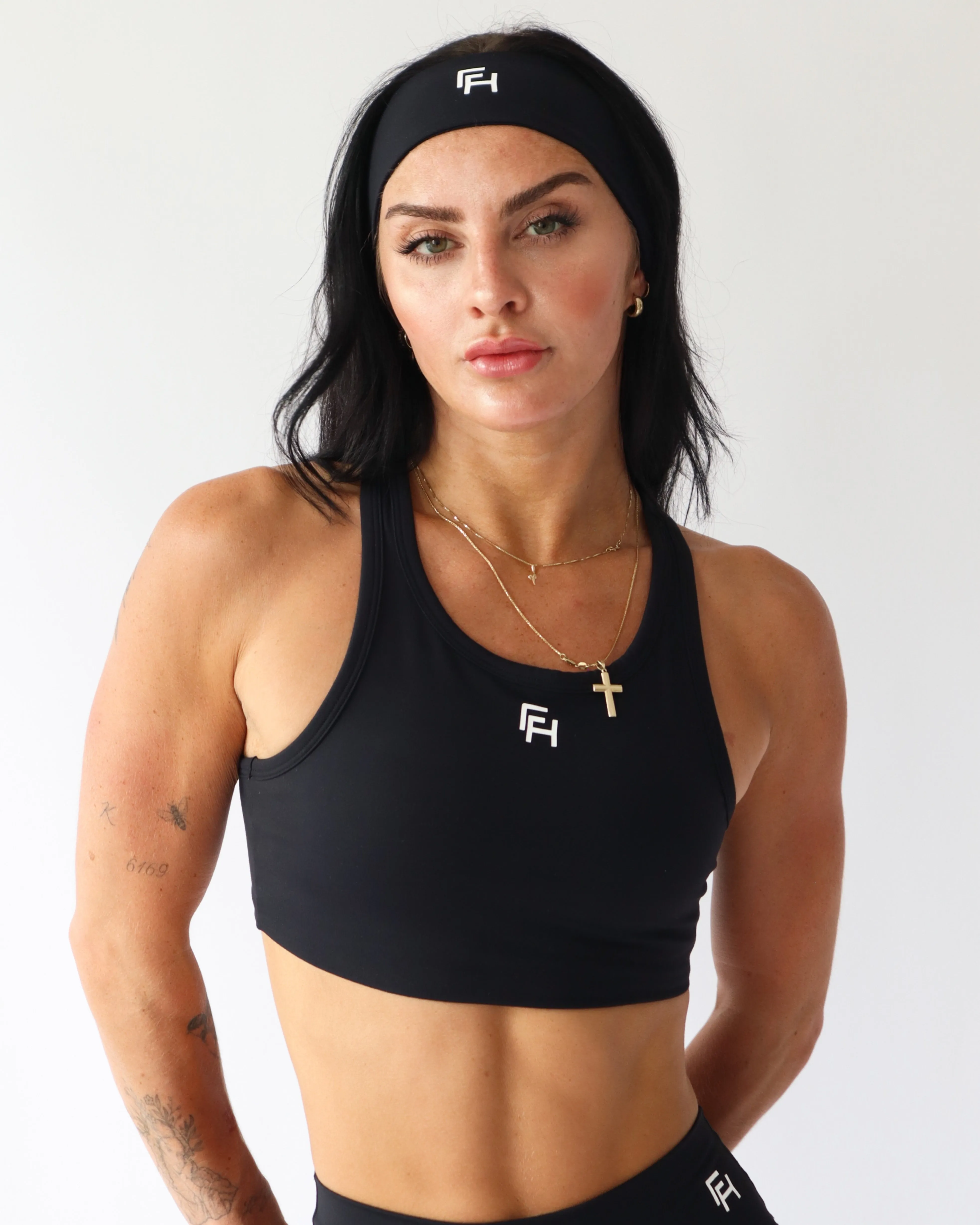 Flow High Neck Sports Bra - Black sold by First Health Apparel