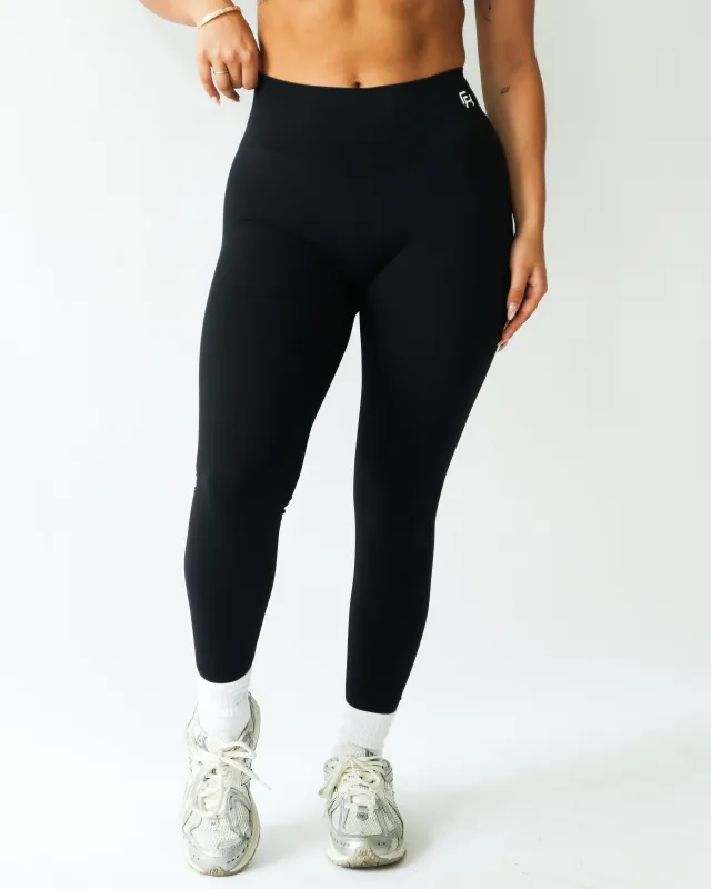 Flow Mid Rise Leggings - Black sold by First Health Apparel