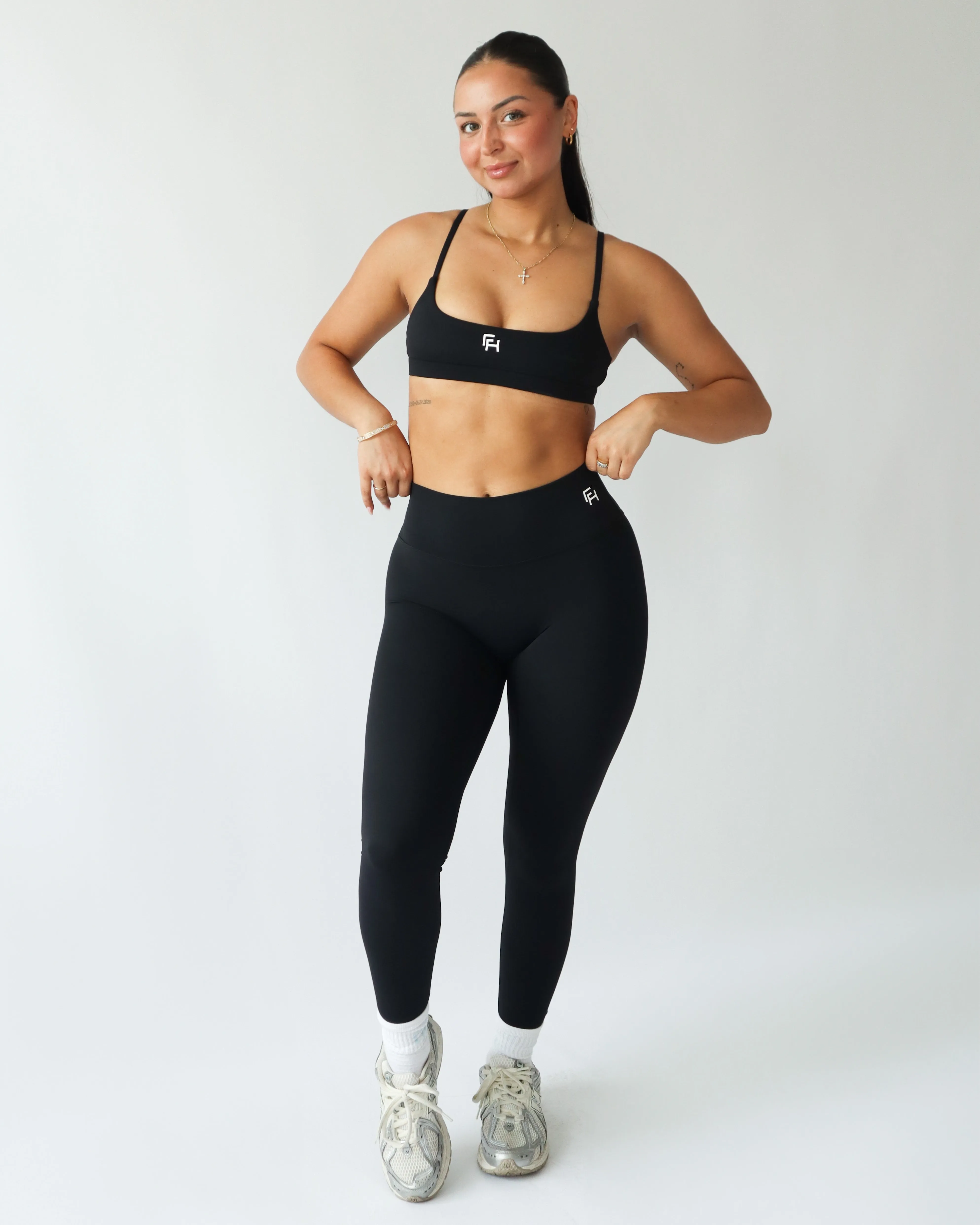 Flow Mid Rise Leggings - Black sold by First Health Apparel product image thumbnail 2