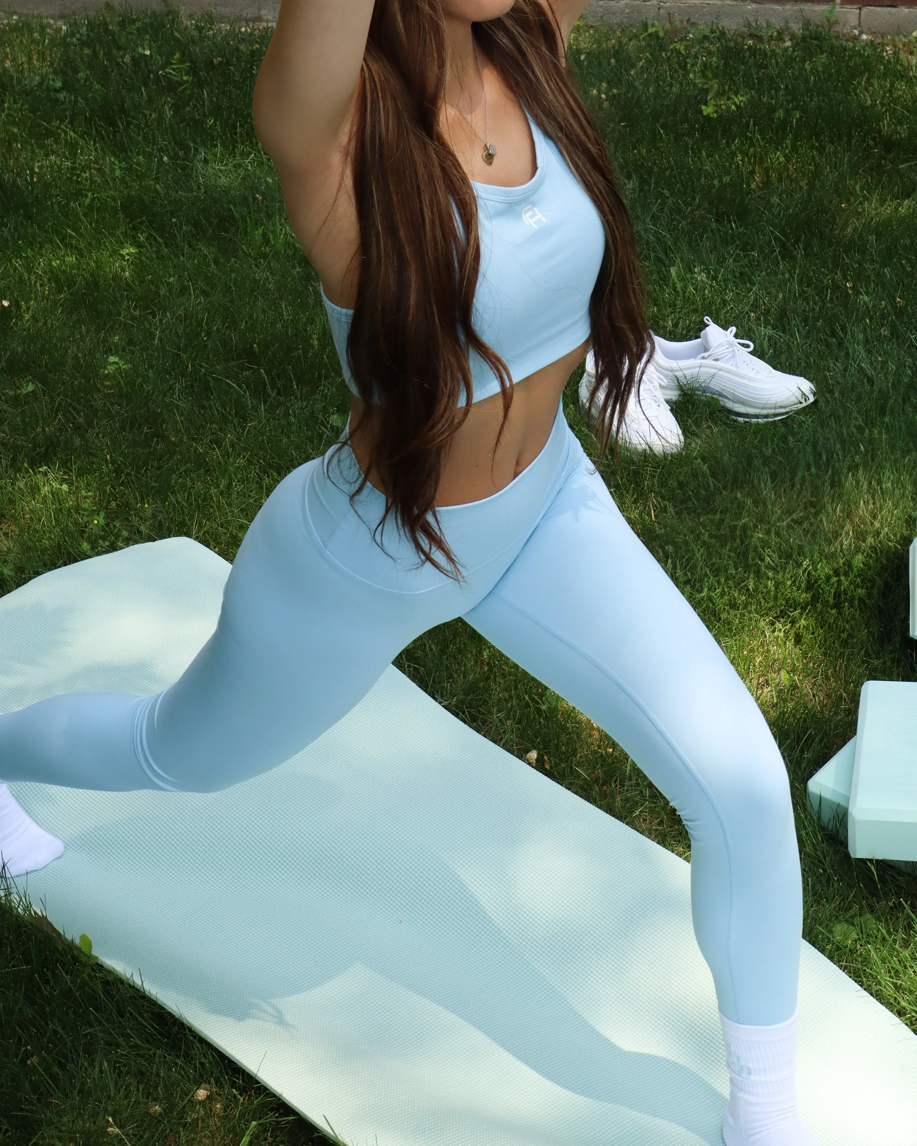 Flow Mid Rise Leggings - Cloud sold by First Health Apparel product image thumbnail 5