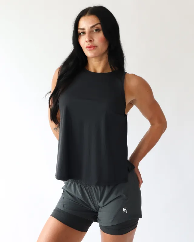 Breeze Twist Tank - Black sold by First Health Apparel