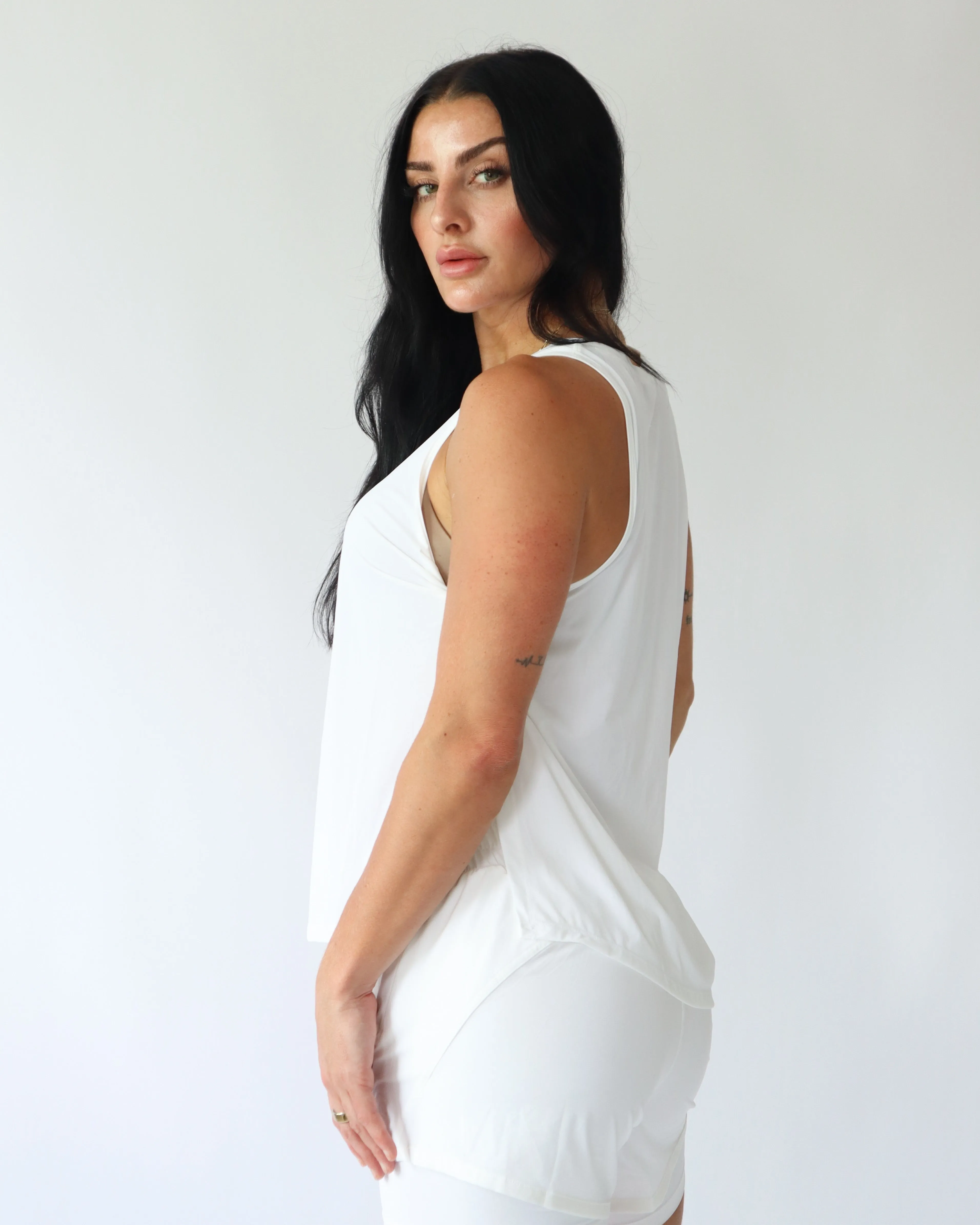 Breeze Twist Tank - White sold by First Health Apparel product image thumbnail 3