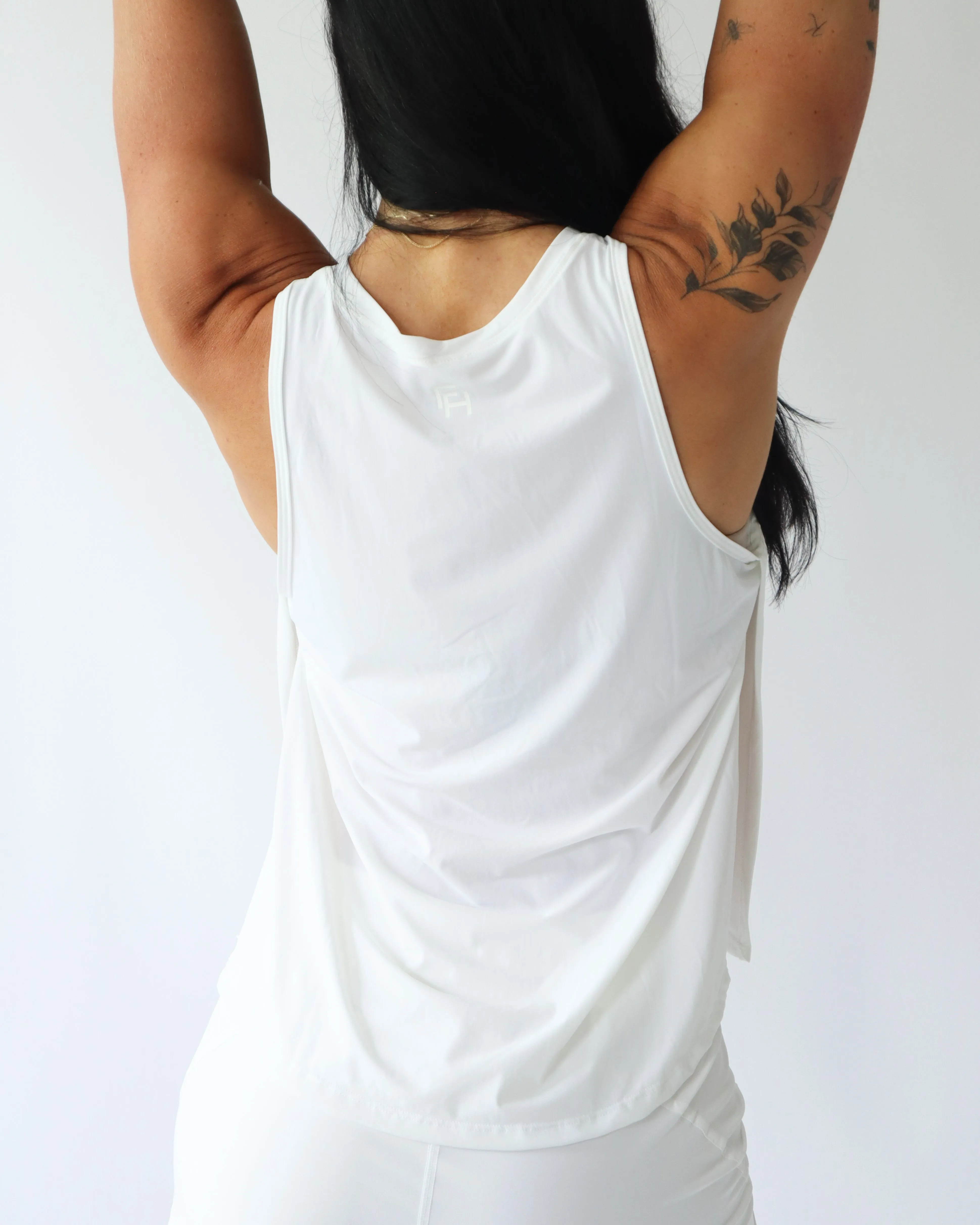 Breeze Twist Tank - White sold by First Health Apparel product image thumbnail 4