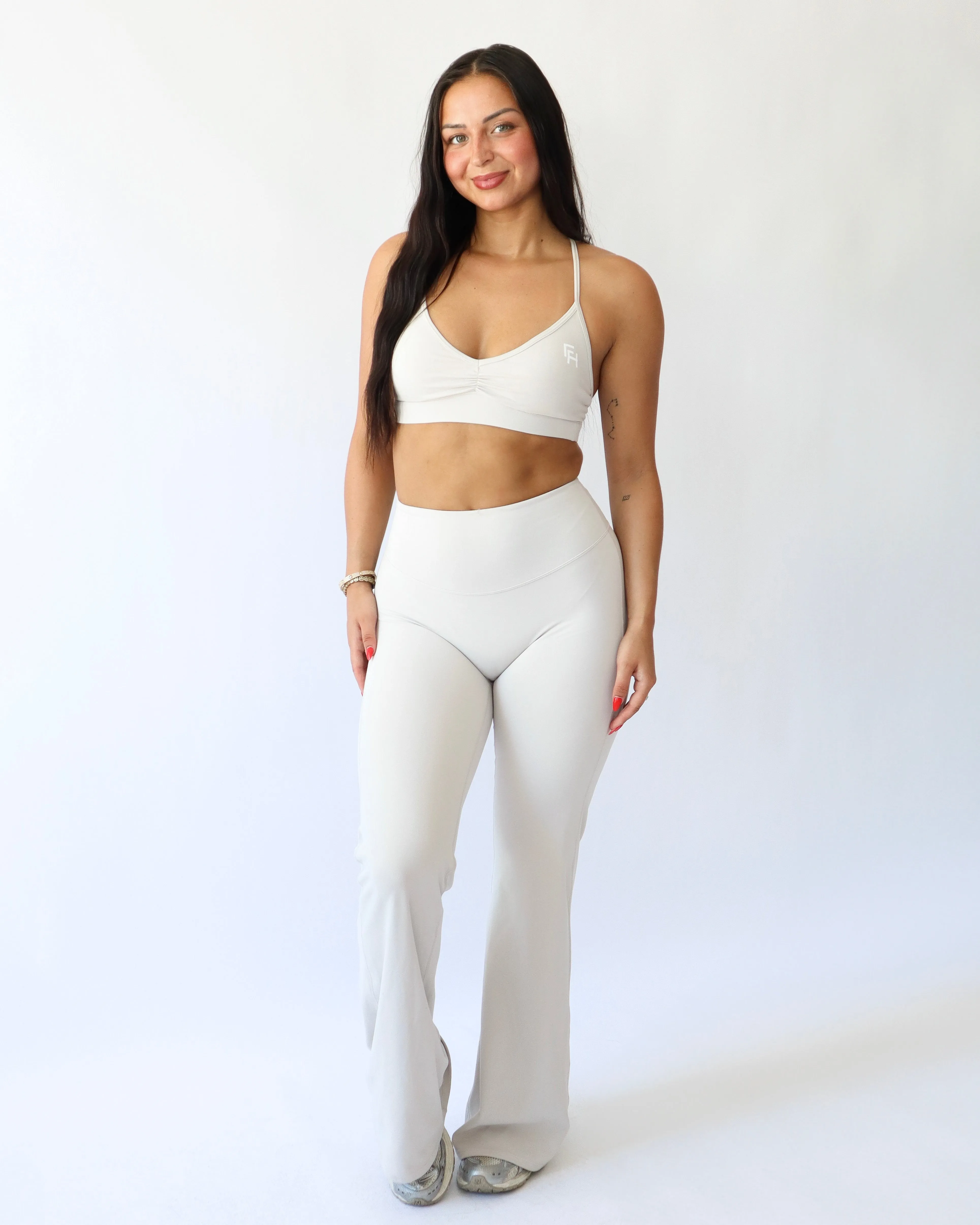 UltraSoft Mid Rise Flare Leggings - Buttercream sold by First Health Apparel product image thumbnail 3