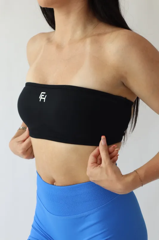 Ascend Bandeau Sports Bra - Black sold by First Health Apparel