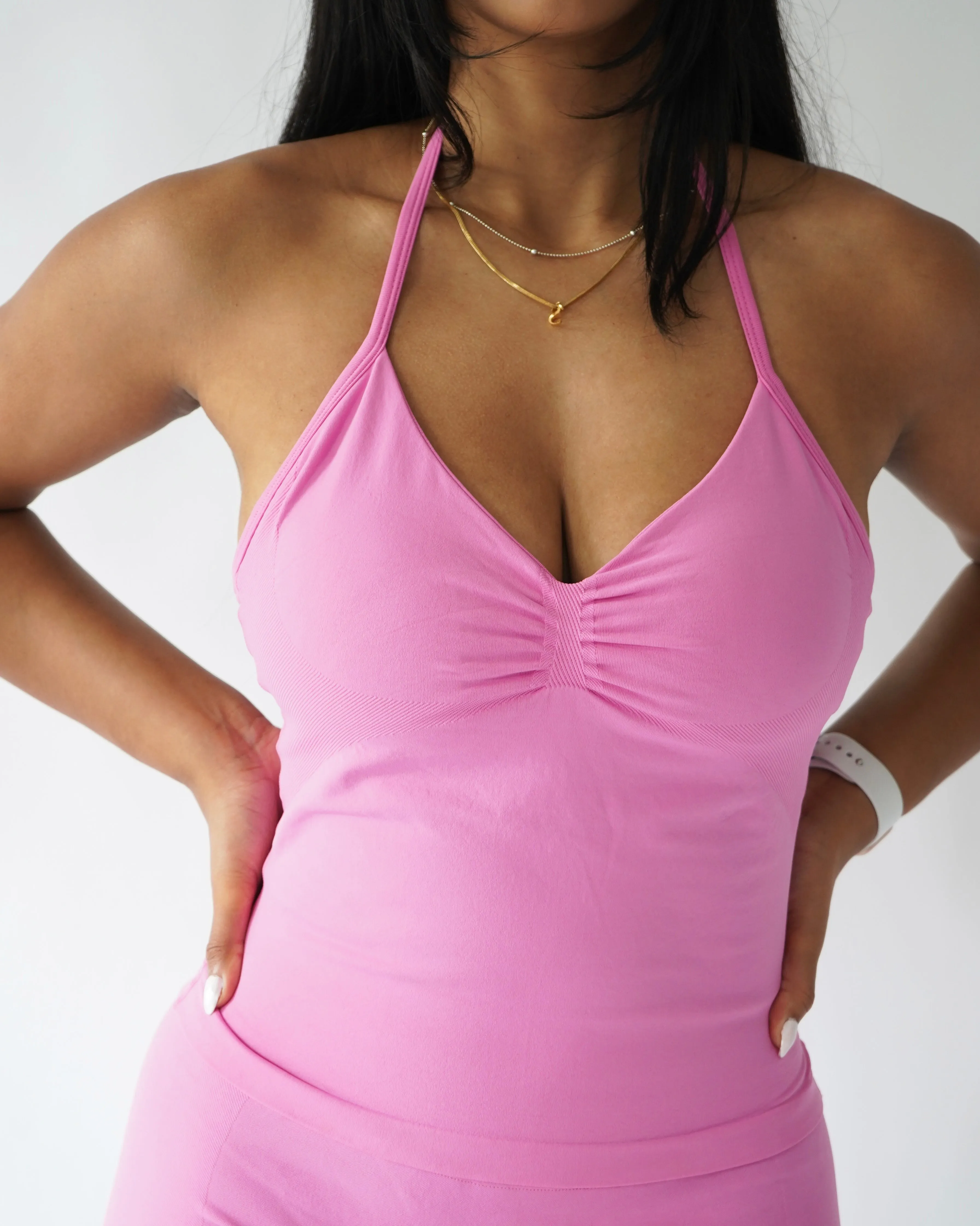 Ascend Halter Tank Top - Rose sold by First Health Apparel