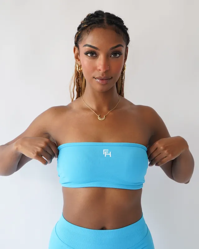 Ascend Bandeau Sports Bra - Aqua sold by First Health Apparel