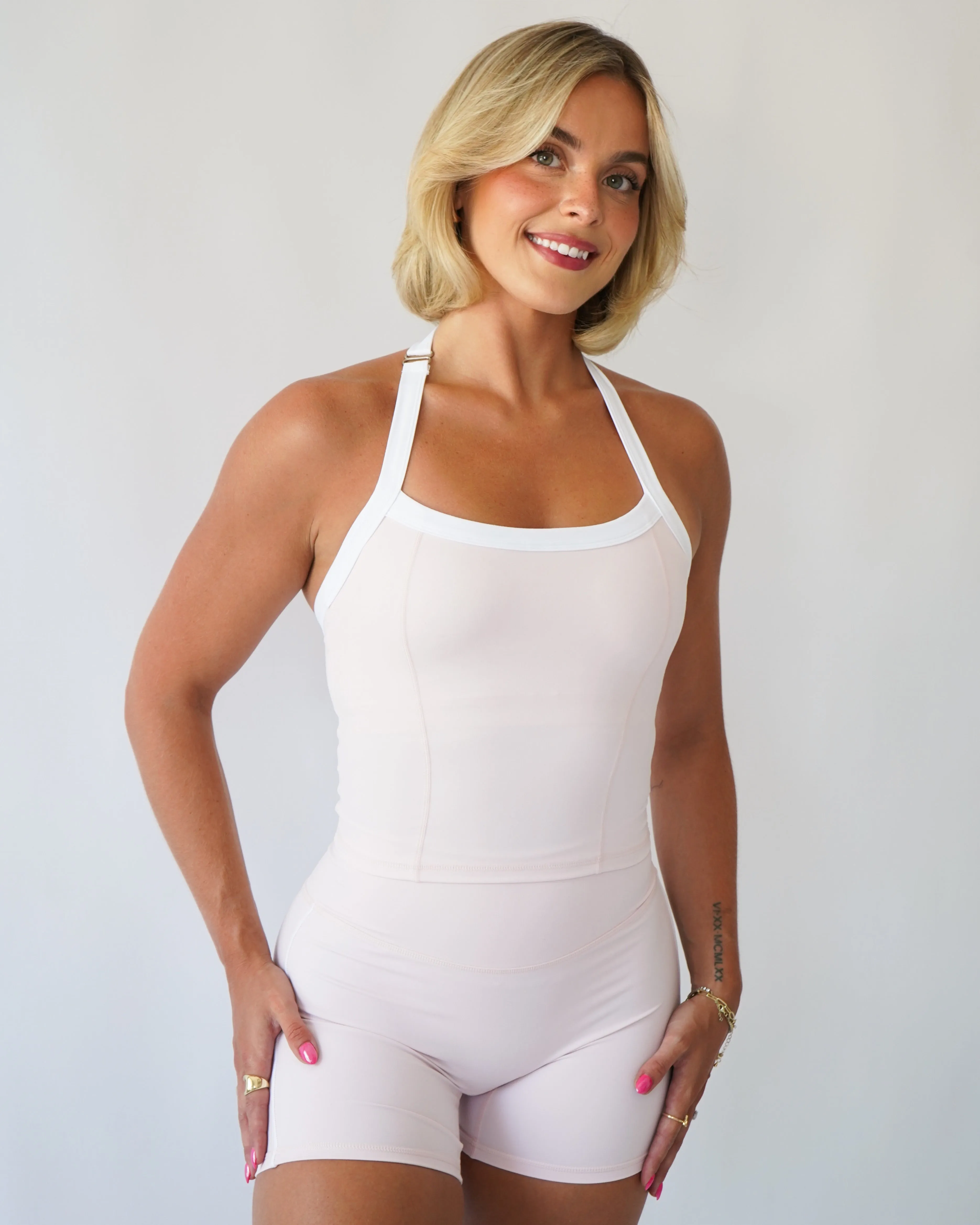 Contrast Halter Top - Blush sold by First Health Apparel product image thumbnail 5