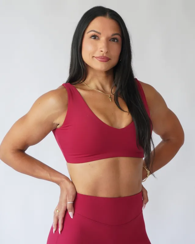 Hatha Sports Bra - Merlot sold by First Health Apparel