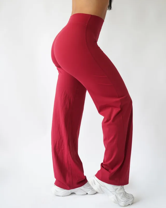 Hatha Straight Leg Pants - Merlot sold by First Health Apparel
