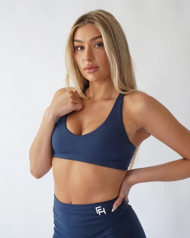Effortless Sports Bra - Navy sold by First Health Apparel