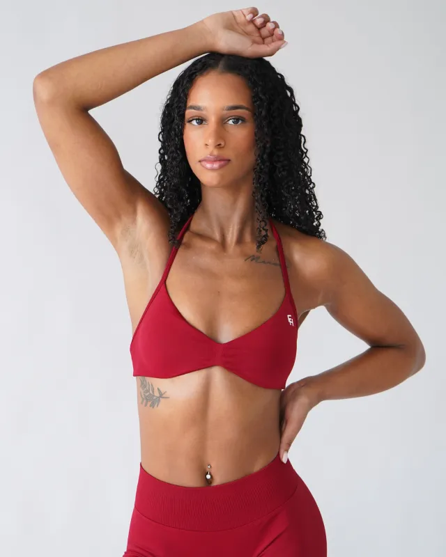 Ascend Halter Sports Bra - Ruby sold by First Health Apparel