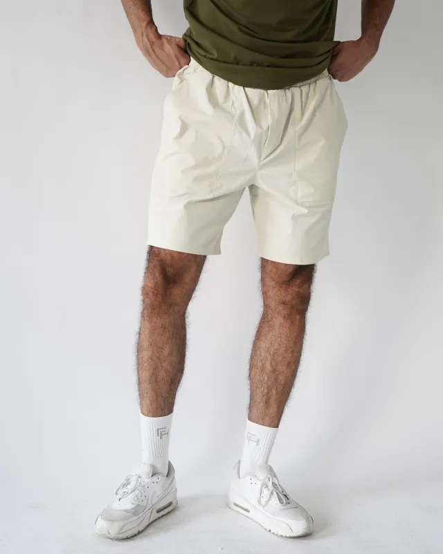 Everyday Shorts 7" - Cream sold by First Health Apparel