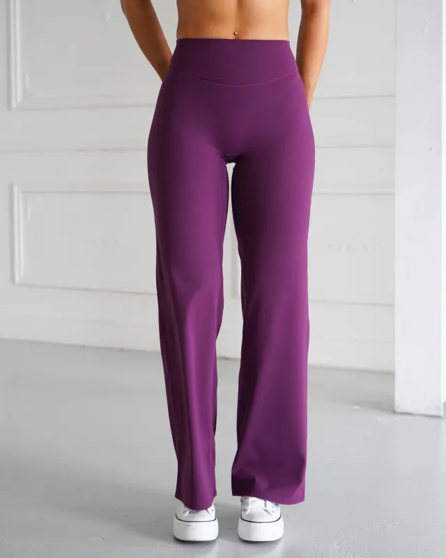 Hatha Straight Leg Pants - Berry sold by First Health Apparel