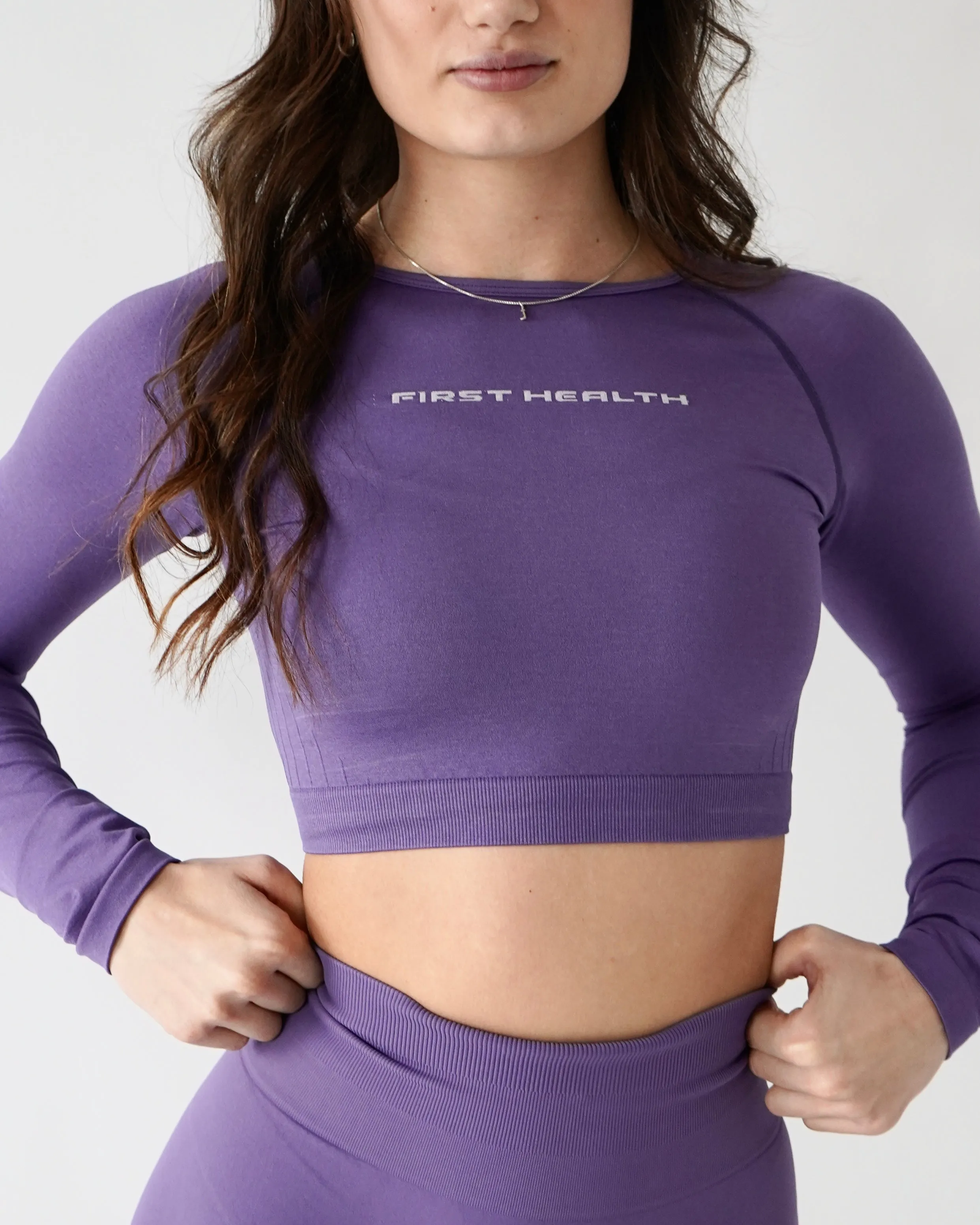 Enhance Cropped Long Sleeve - Violet sold by First Health Apparel