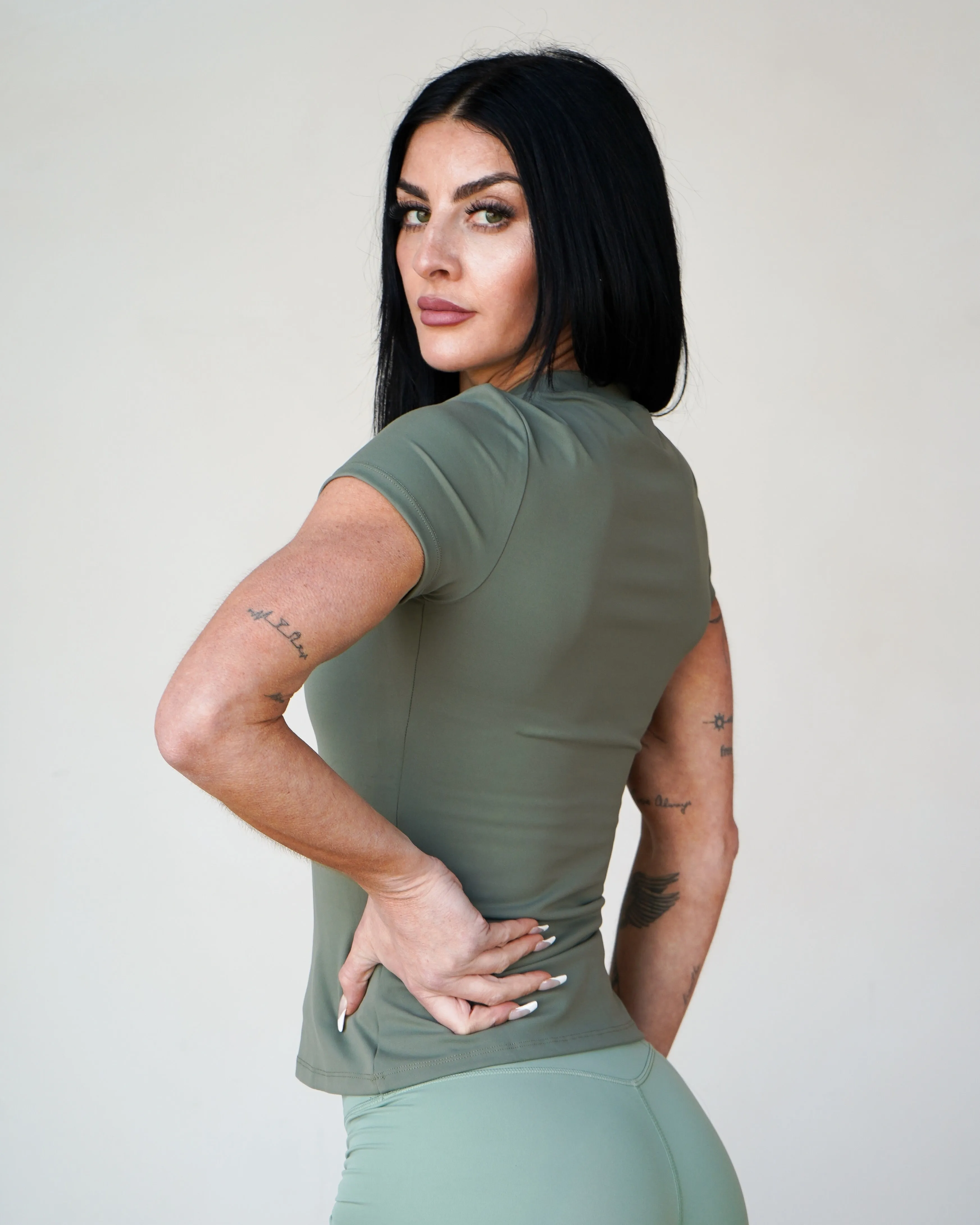 Adapt T-Shirt - Olive sold by First Health Apparel product image thumbnail 4