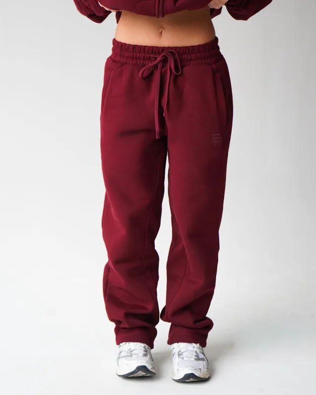 Reset Straight-Leg Sweatpants - Burgundy sold by First Health Apparel