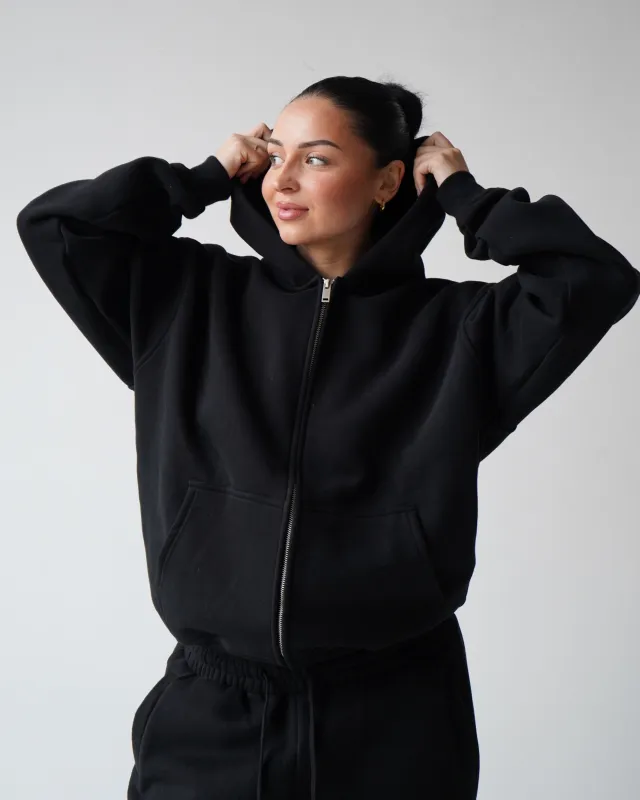 Reset Zip-Up Hoodie - Black sold by First Health Apparel