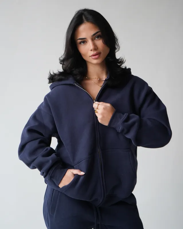 Reset Zip-Up Hoodie - Navy sold by First Health Apparel